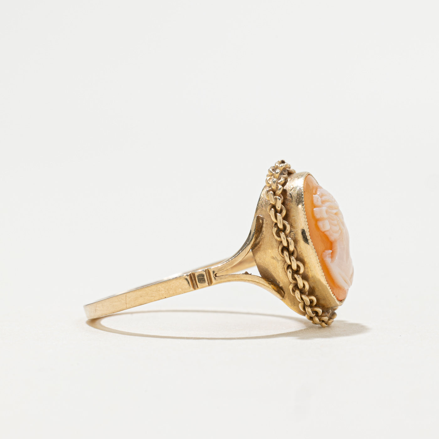 1963 Birmingham 9K Cameo Shell Ring | 1.0ct | SZ 8.5