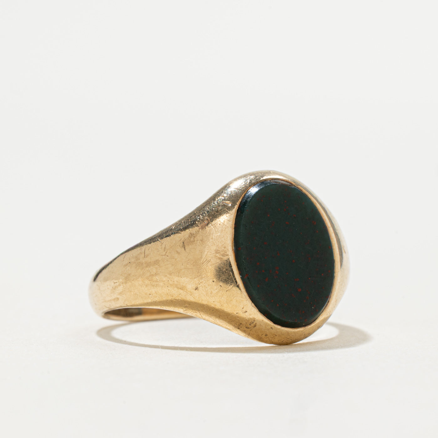 1967 Birmingham 9K Bloodstone Signet Ring | 1.80ct | SZ 8.5