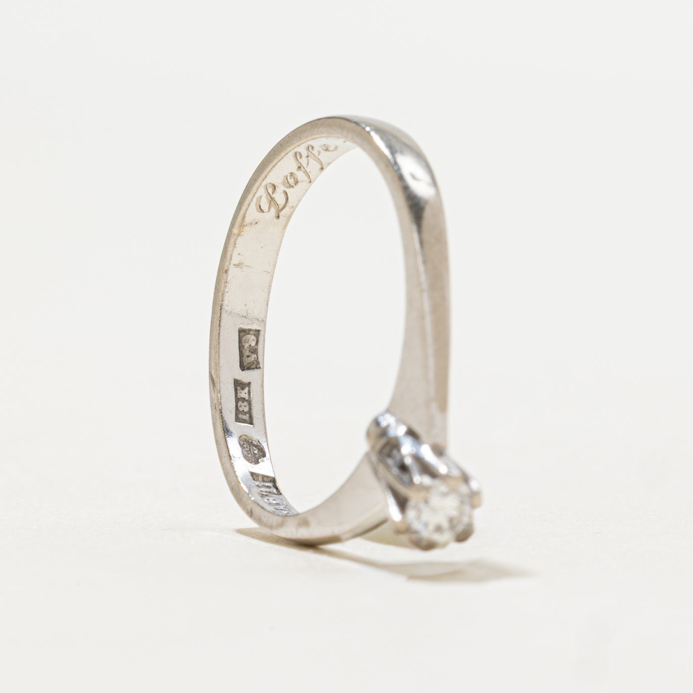 1957 Swedish 18K Petite Solitaire Diamond Ring | 0.08ct | SZ 5.5