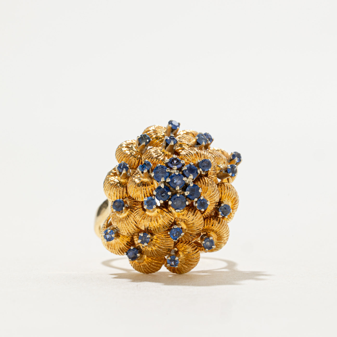 Vintage Italian Sapphire Cluster Cocktail Ring | 0.50ctw | SZ 7.0