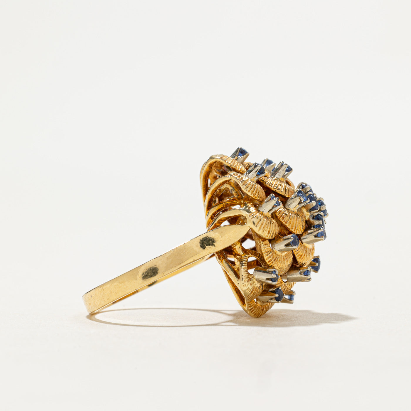 Vintage Italian Sapphire Cluster Cocktail Ring | 0.50ctw | SZ 7.0