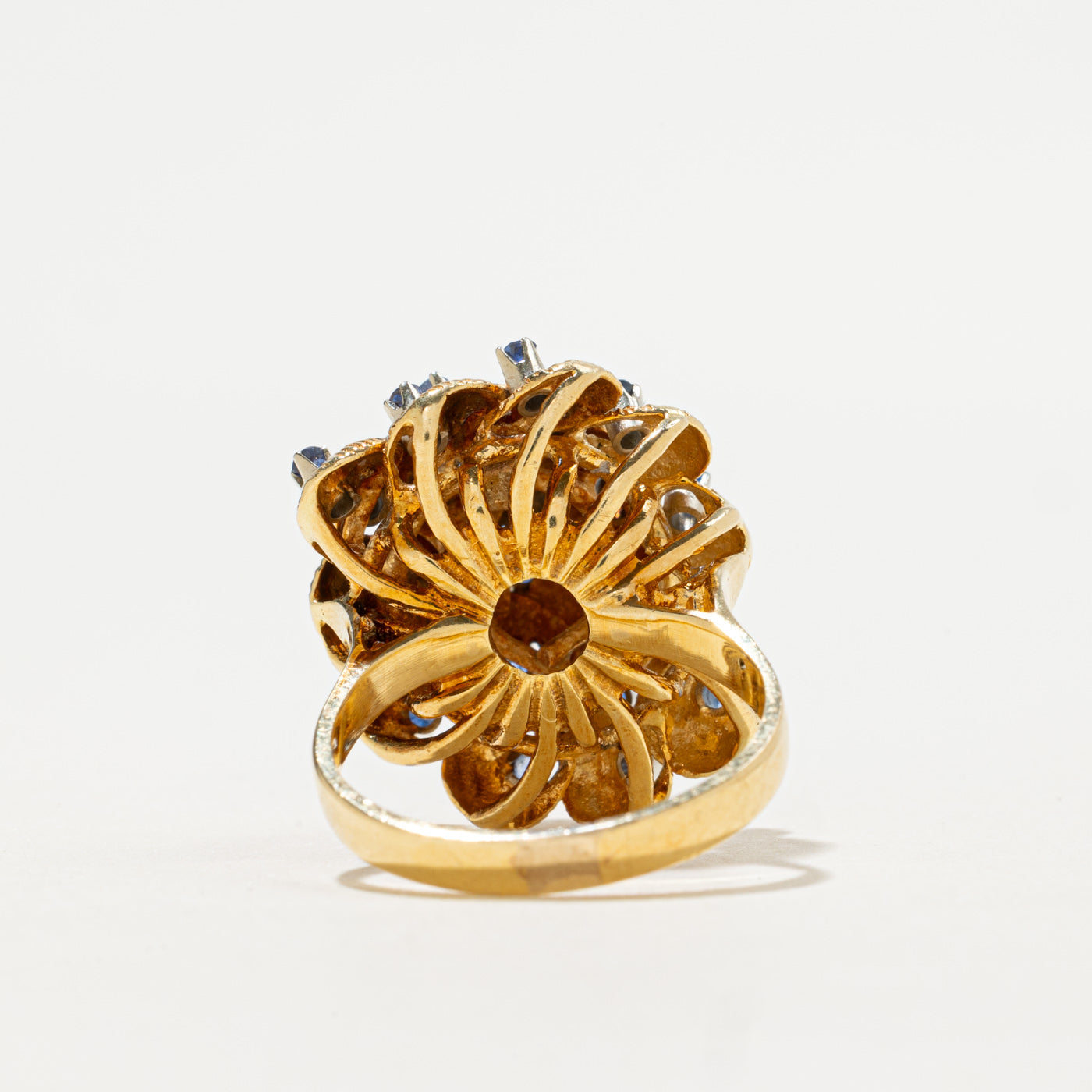 Vintage Italian Sapphire Cluster Cocktail Ring | 0.50ctw | SZ 7.0