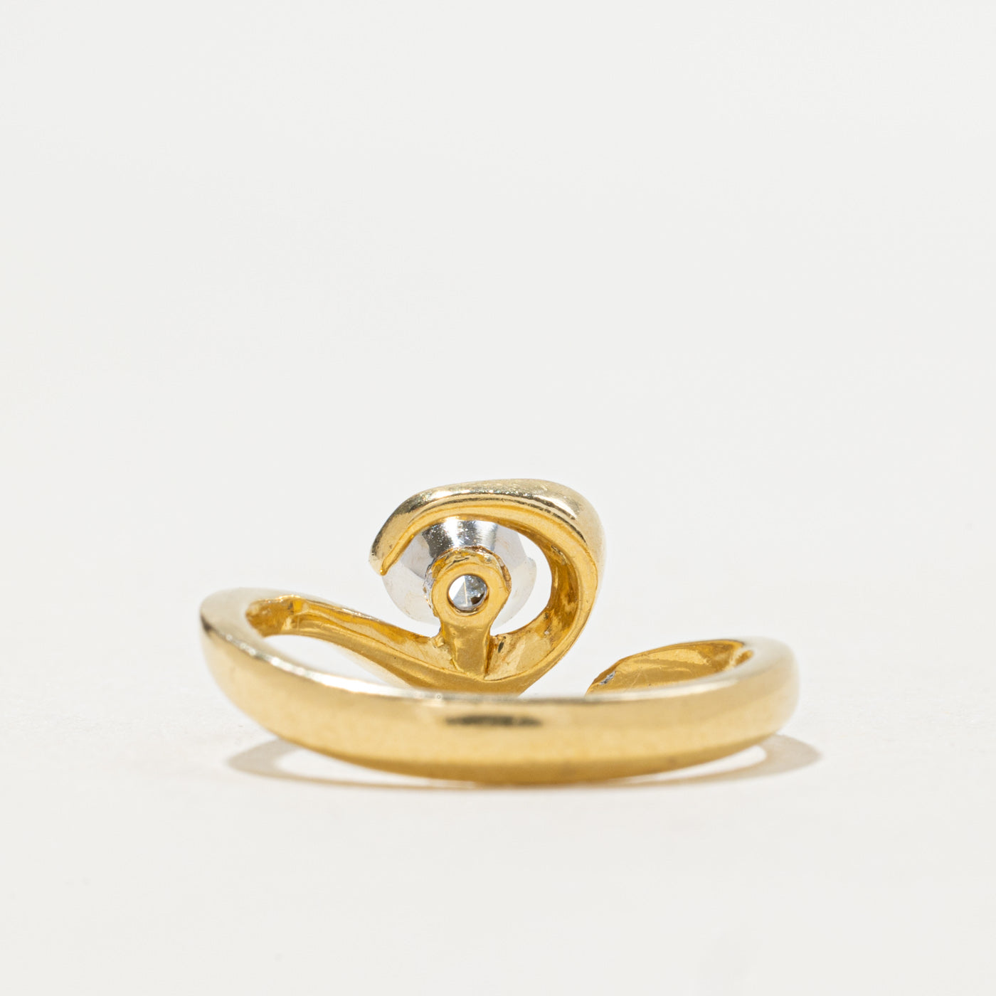 Bague solitaire italienne en or 18 carats avec diamant à motif tourbillon | 0,29 ct | Taille 6