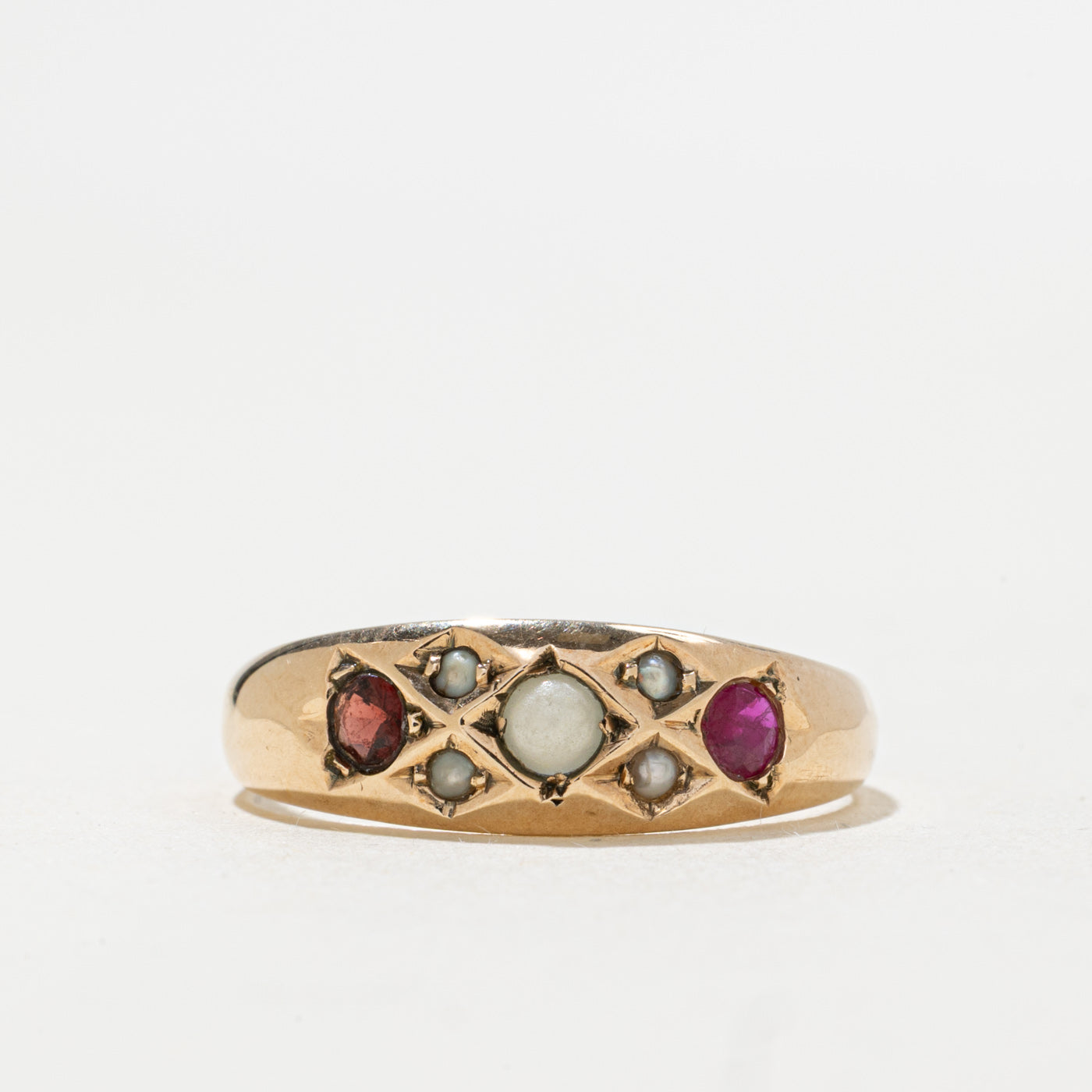 'Ryrie Bros.' Antique Multi Gemstone Cluster Ring | 0.16ctw | SZ 8.75