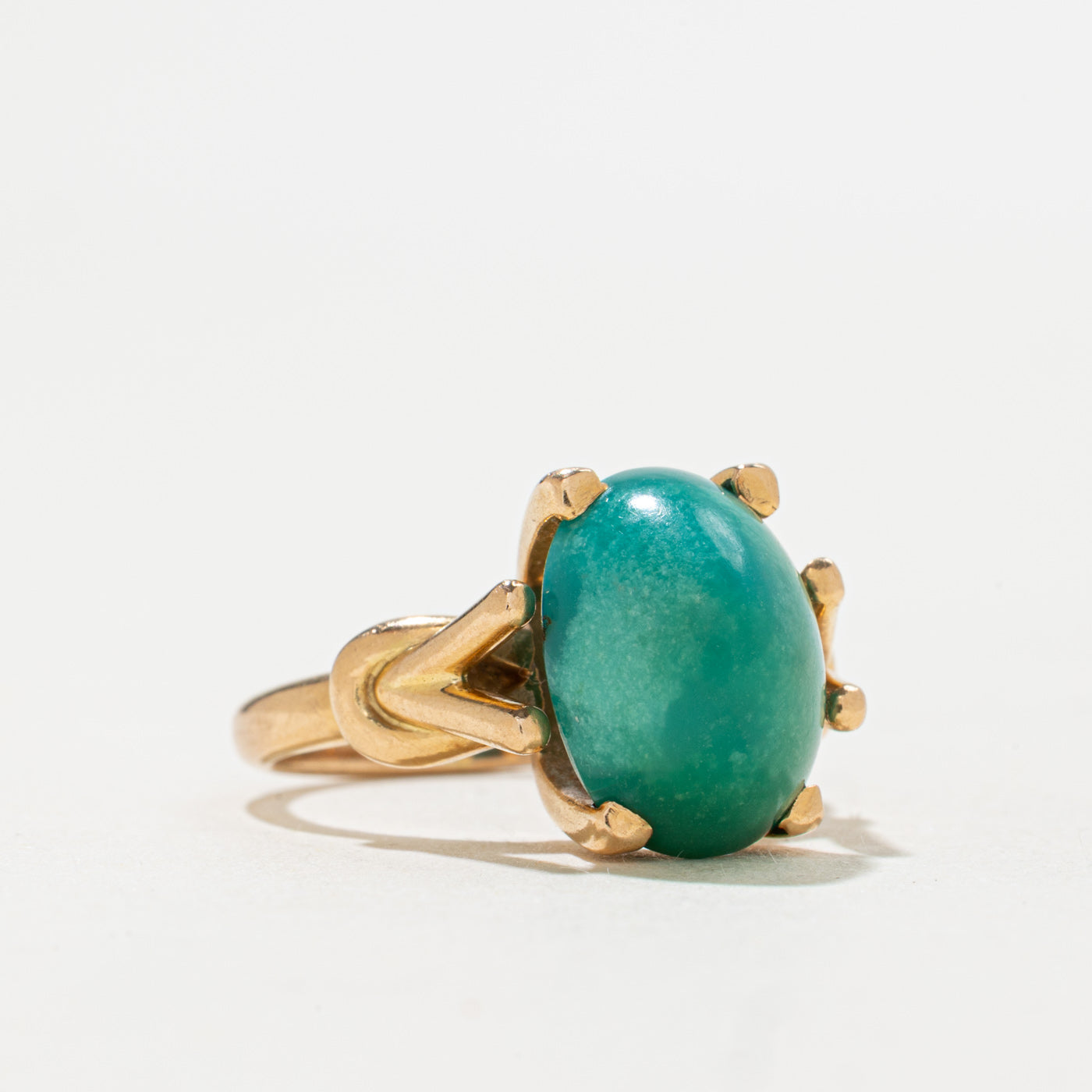 Egyptian 18K Simulated Turquoise Cocktail Ring | 5.50ct | SZ 5