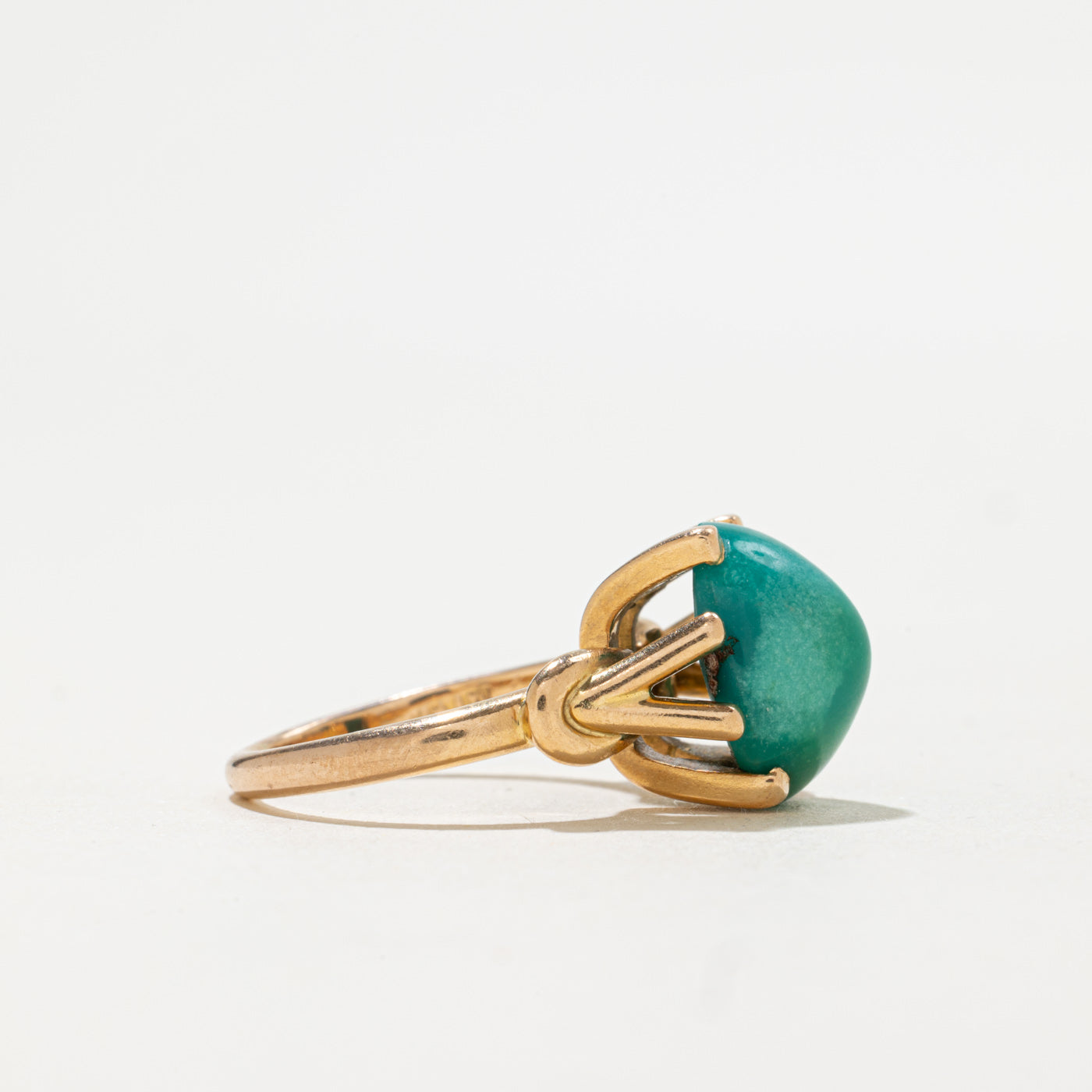 Egyptian 18K Simulated Turquoise Cocktail Ring | 5.50ct | SZ 5