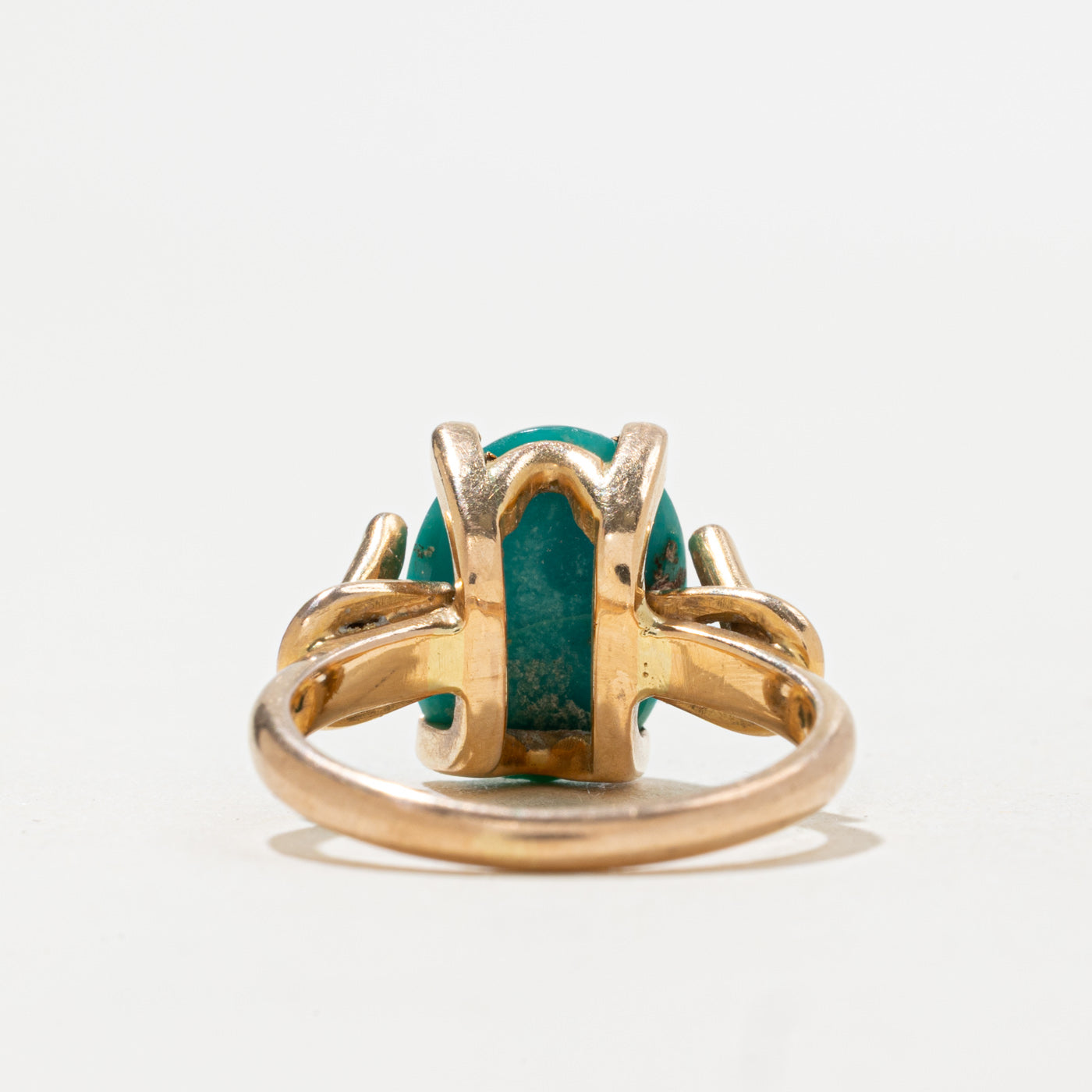 Egyptian 18K Simulated Turquoise Cocktail Ring | 5.50ct | SZ 5
