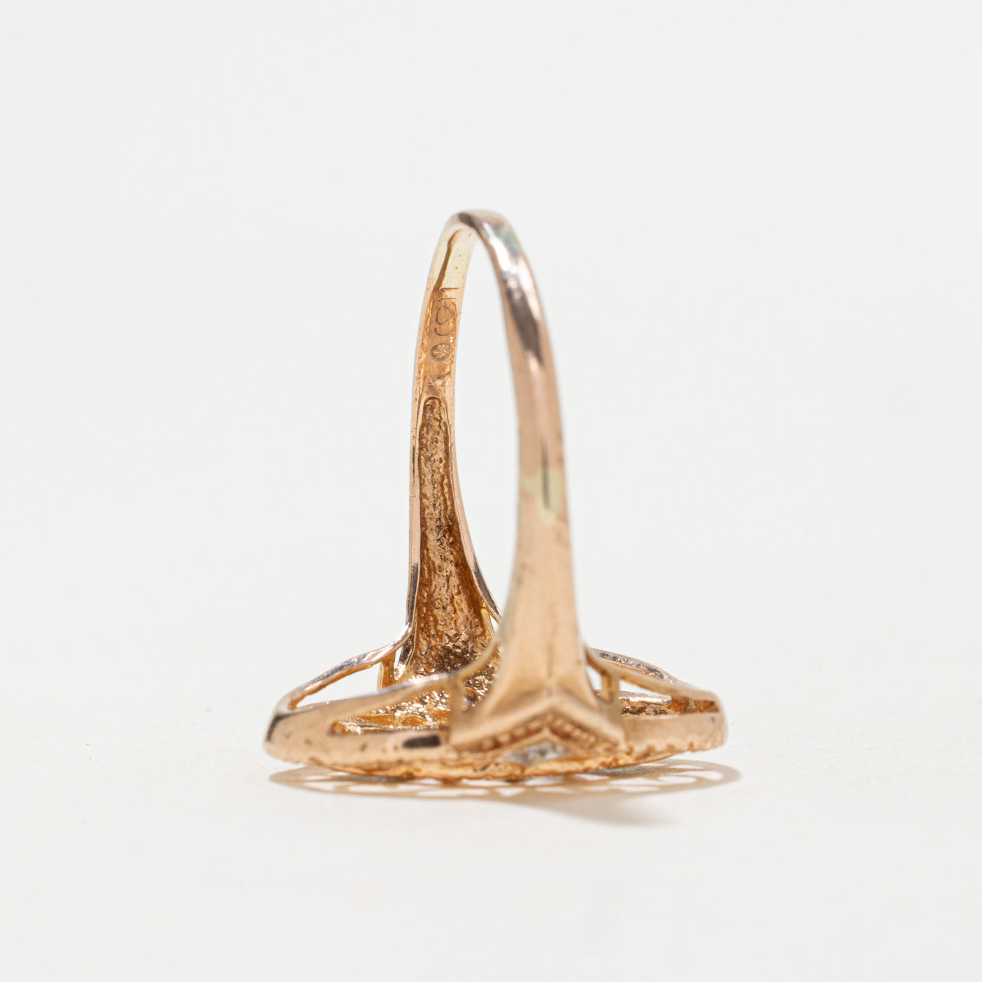 10K Rose Gold Diamond Scrollwork Ring | 0.07ctw | SZ7