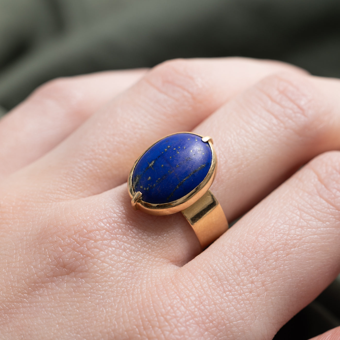 Lapis Chunky Cocktail Ring | 5.00ct | SZ 6.75