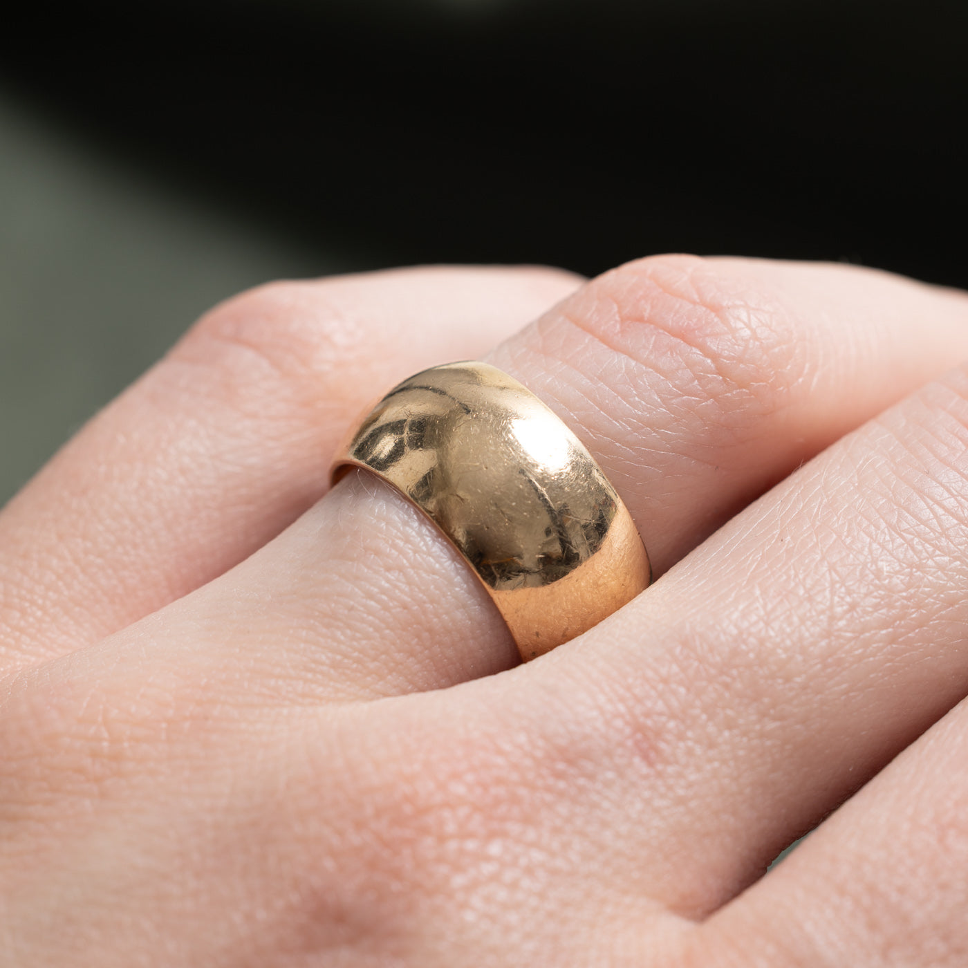 1961 London 9k Yellow Gold Cigar Band | 9.5mm | SZ 6