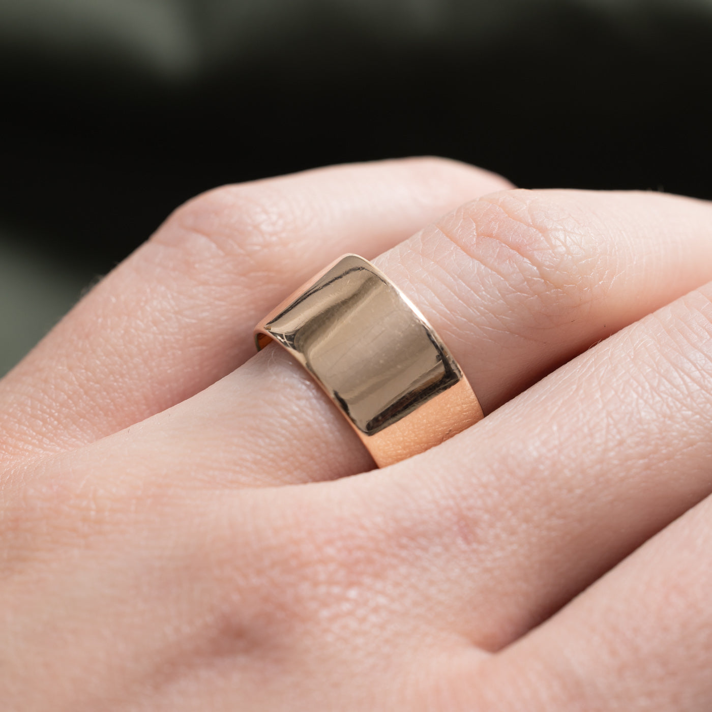 Bague de cigare en or jaune 9 carats | 10 mm | Taille 6,75