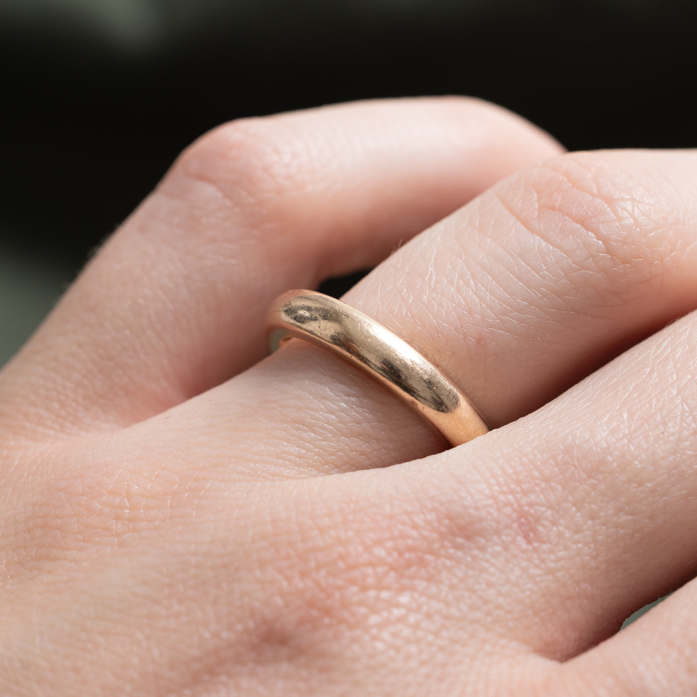 Bague vintage canadienne en or jaune 10 carats, pseudo-poinçonnée | 3,5 mm | Taille 5,5