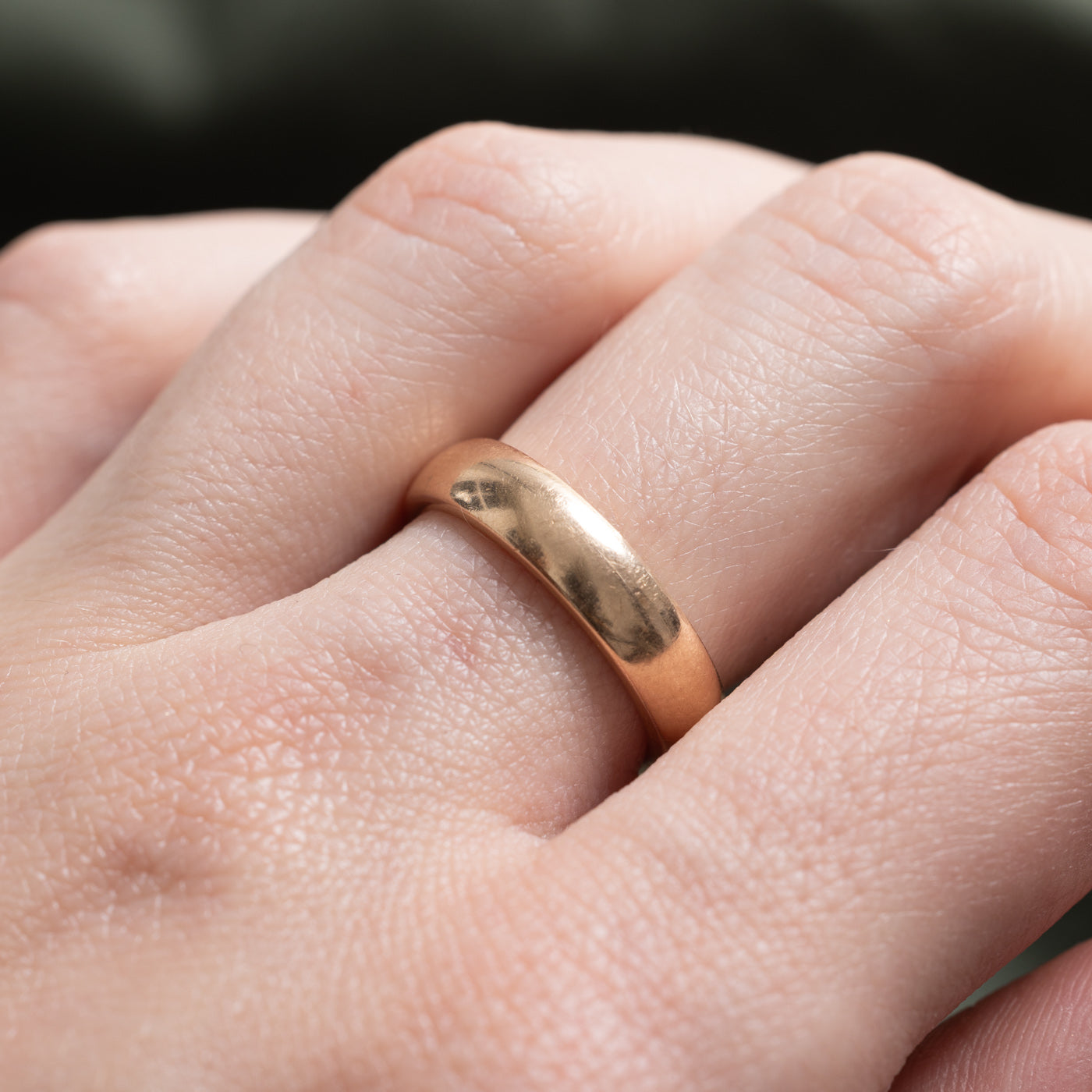 Bague en or jaune 14 carats gravée | 4,5 mm | Taille 6,25