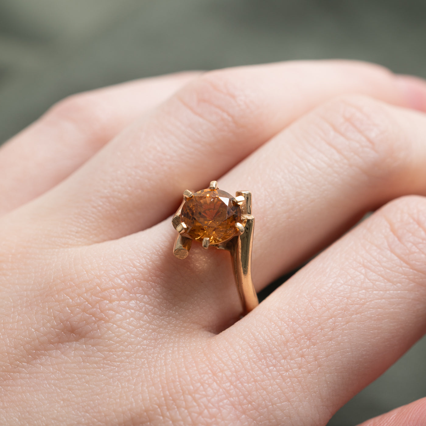 Hessonite Garnet Bypass Ring | 3.00ct | SZ 7.0
