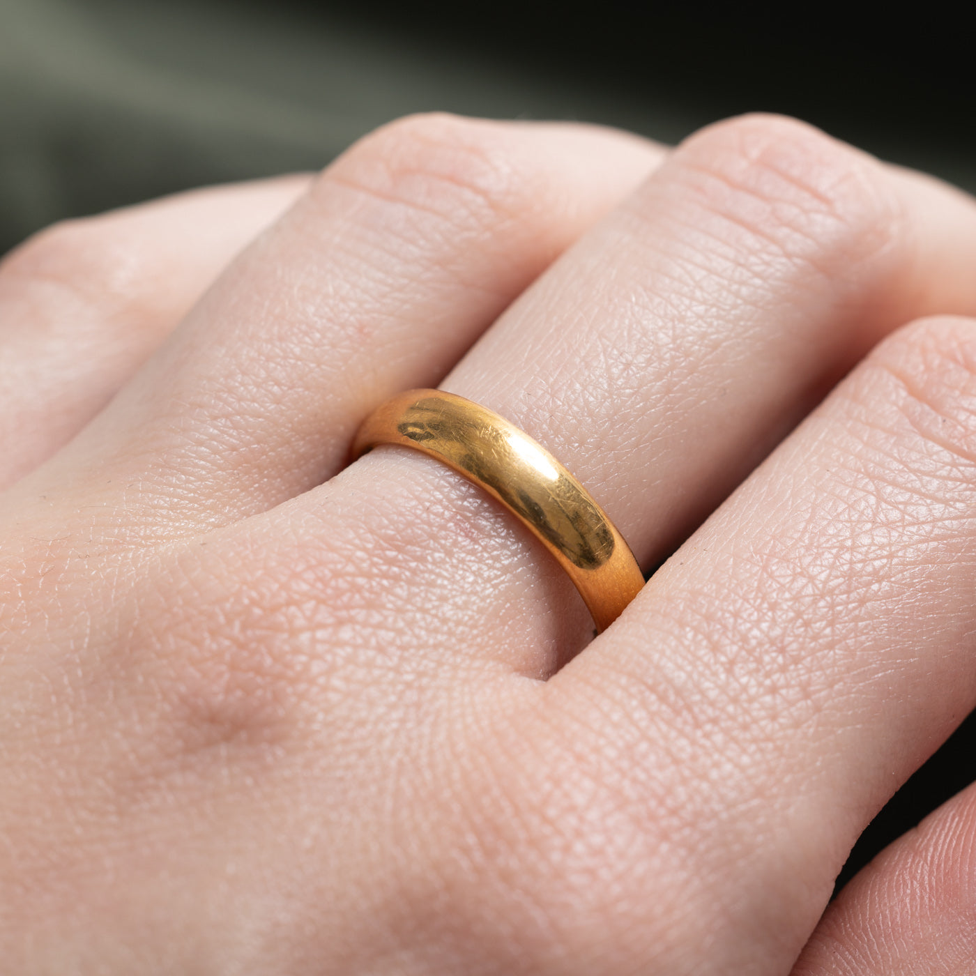 Alliance en or jaune 22 carats, Birmingham, style géorgien, 1872 | 4,25 mm | Taille 8,75