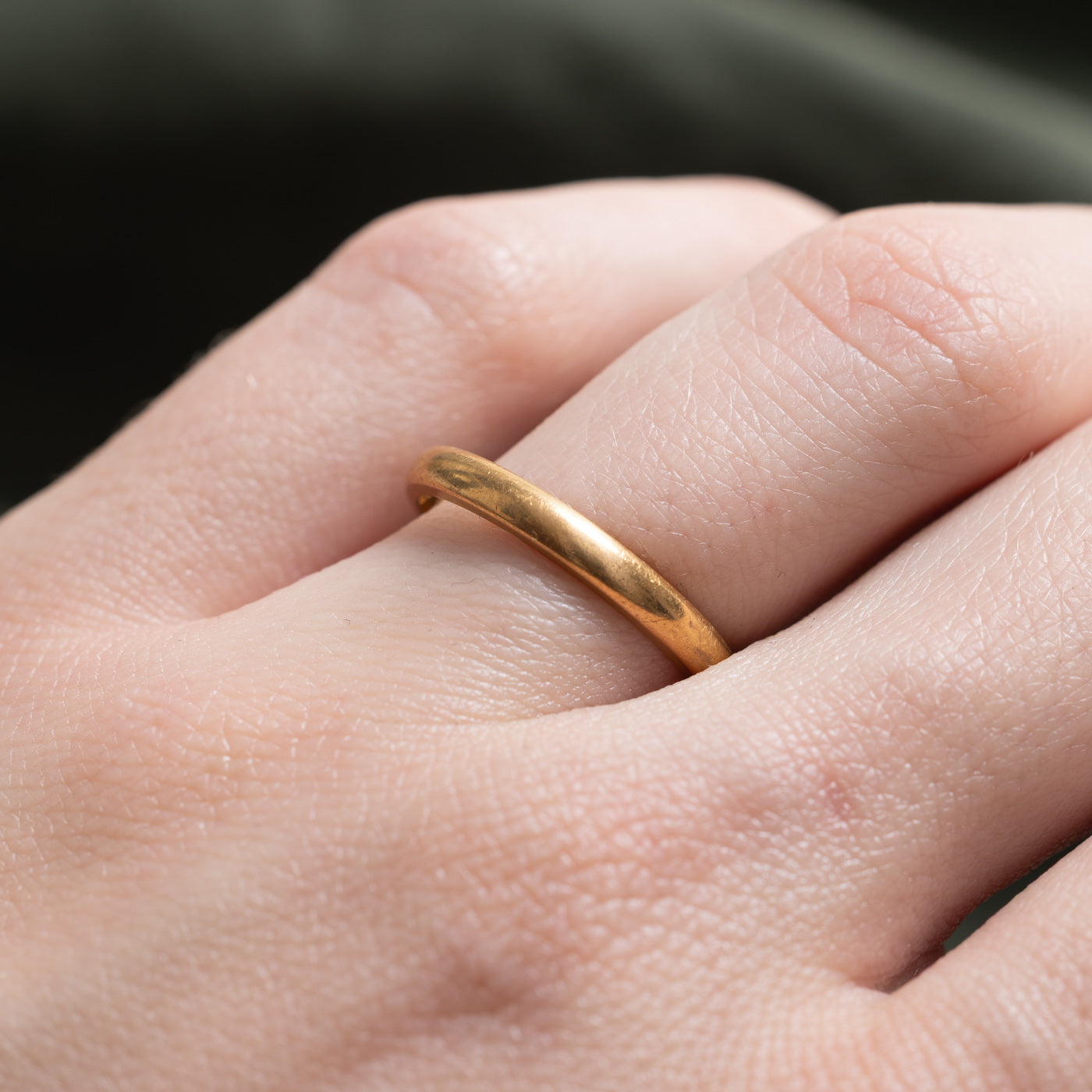 Bague en or jaune 22 carats 1952 London | 2,7 mm | Taille 6,5