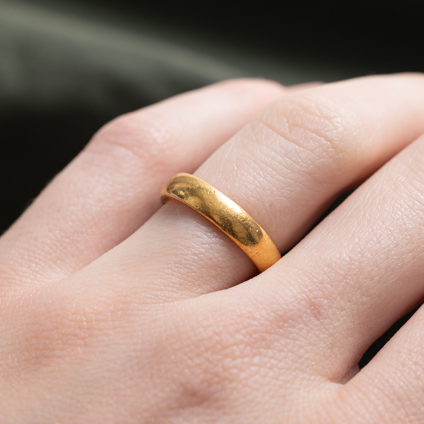 Bague Birmingham 1925 en or jaune 22 carats | 4 mm | Taille 4,75