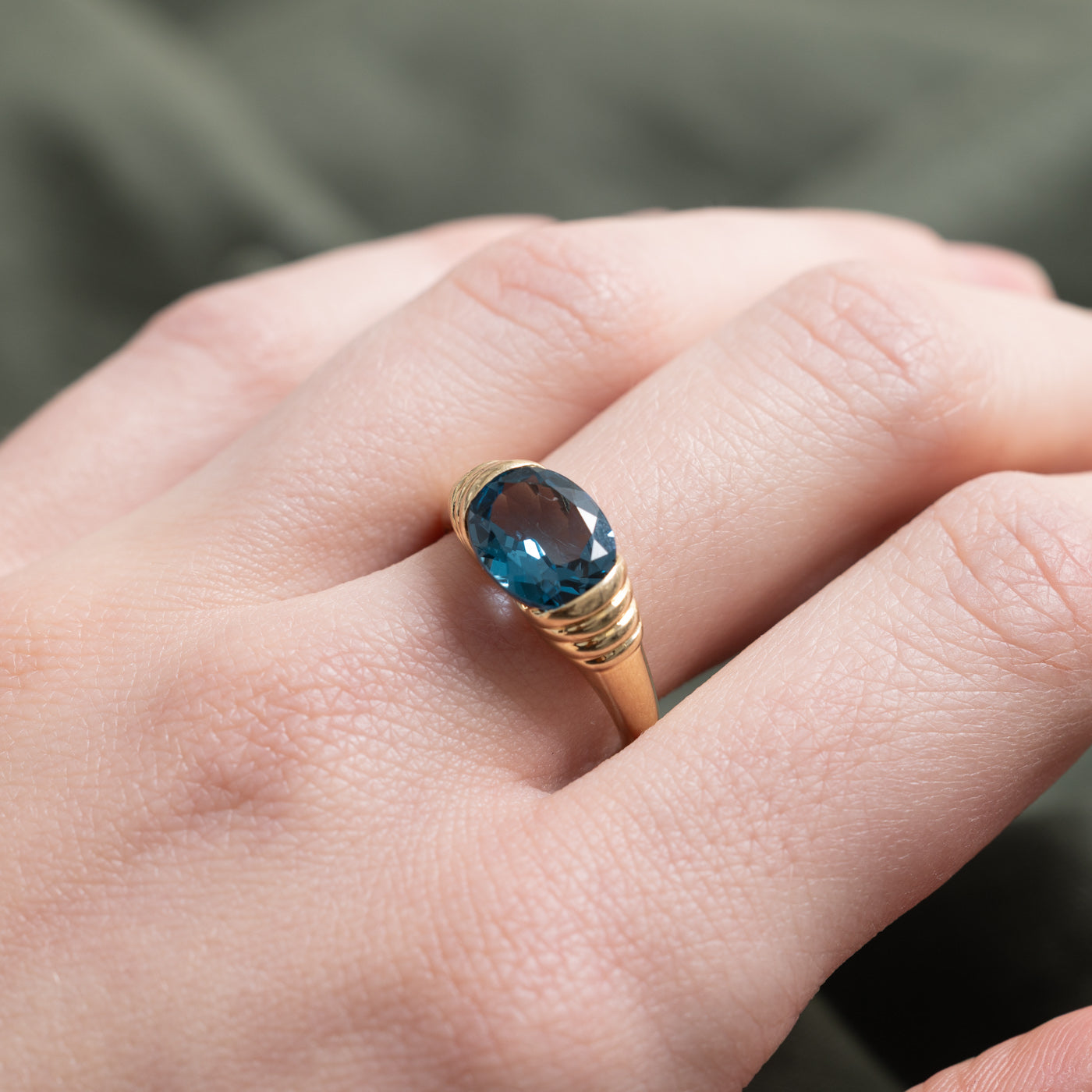 'Mejuri' Blue Topaz Heirloom Ring | 2.50ct | SZ 7