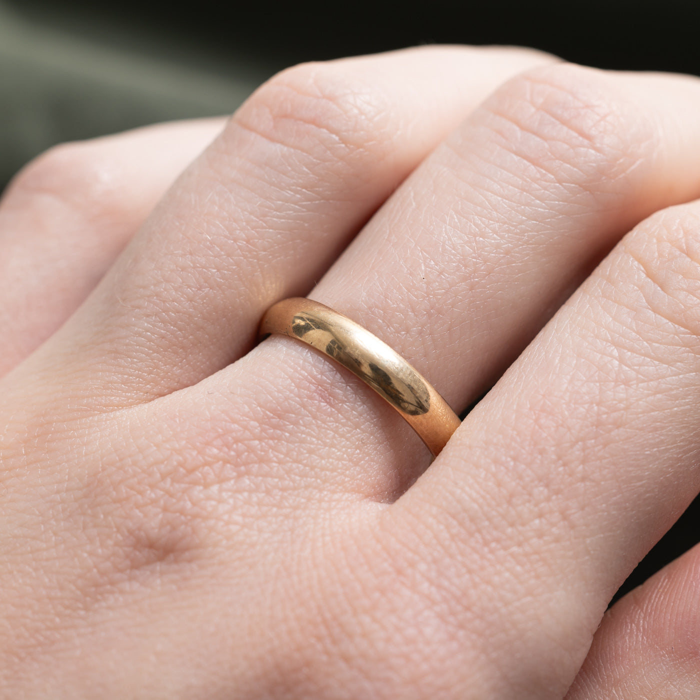 Alliance austro-hongroise ancienne en or jaune 14 carats | 3,75 mm | Taille 9,5