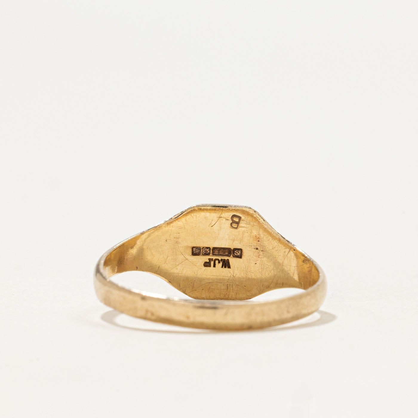 Bague chevalière en or jaune 9 carats Birmingham 1916 | Taille 5
