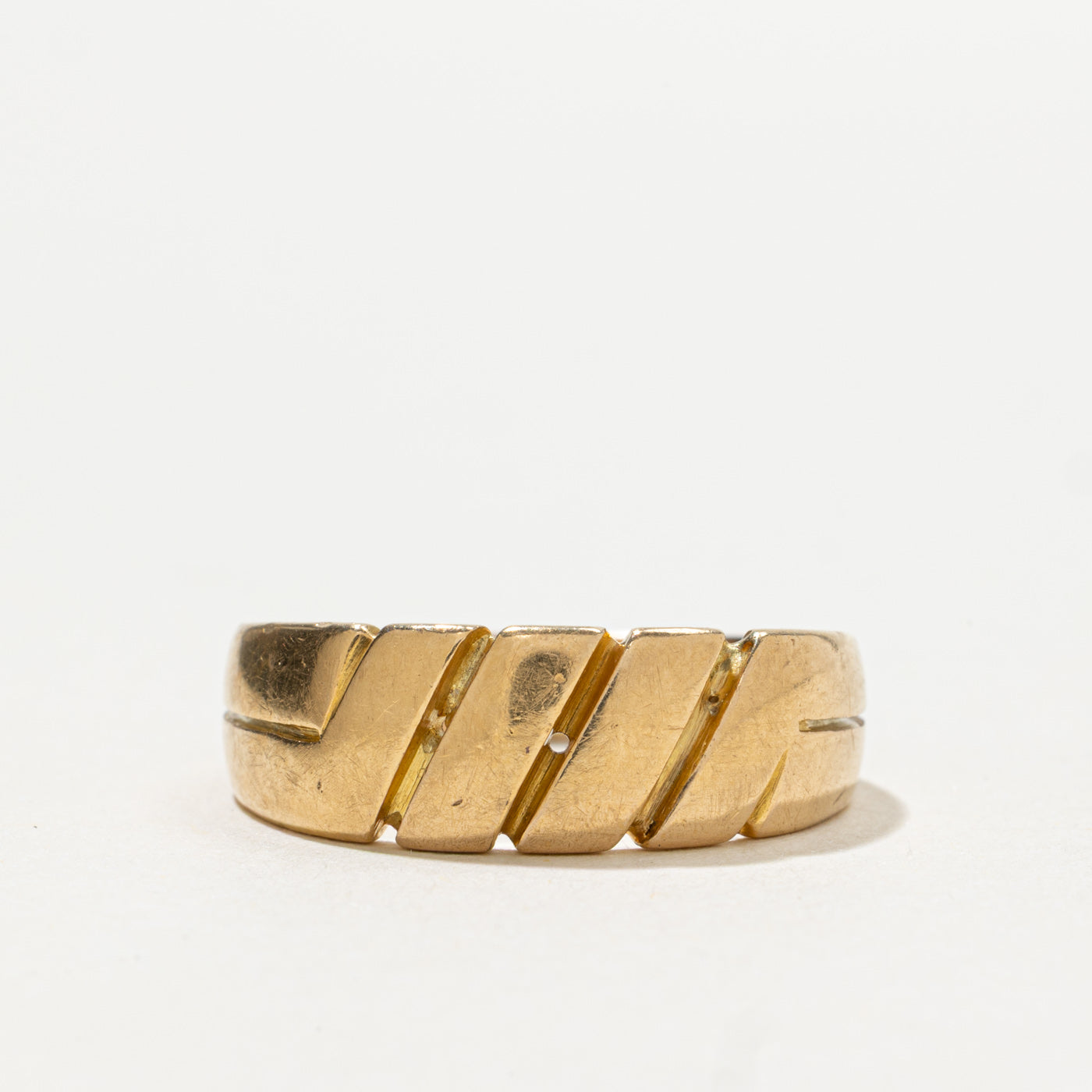 1884 Birmingham 18k Yellow Gold Grooved Band | SZ 10.75