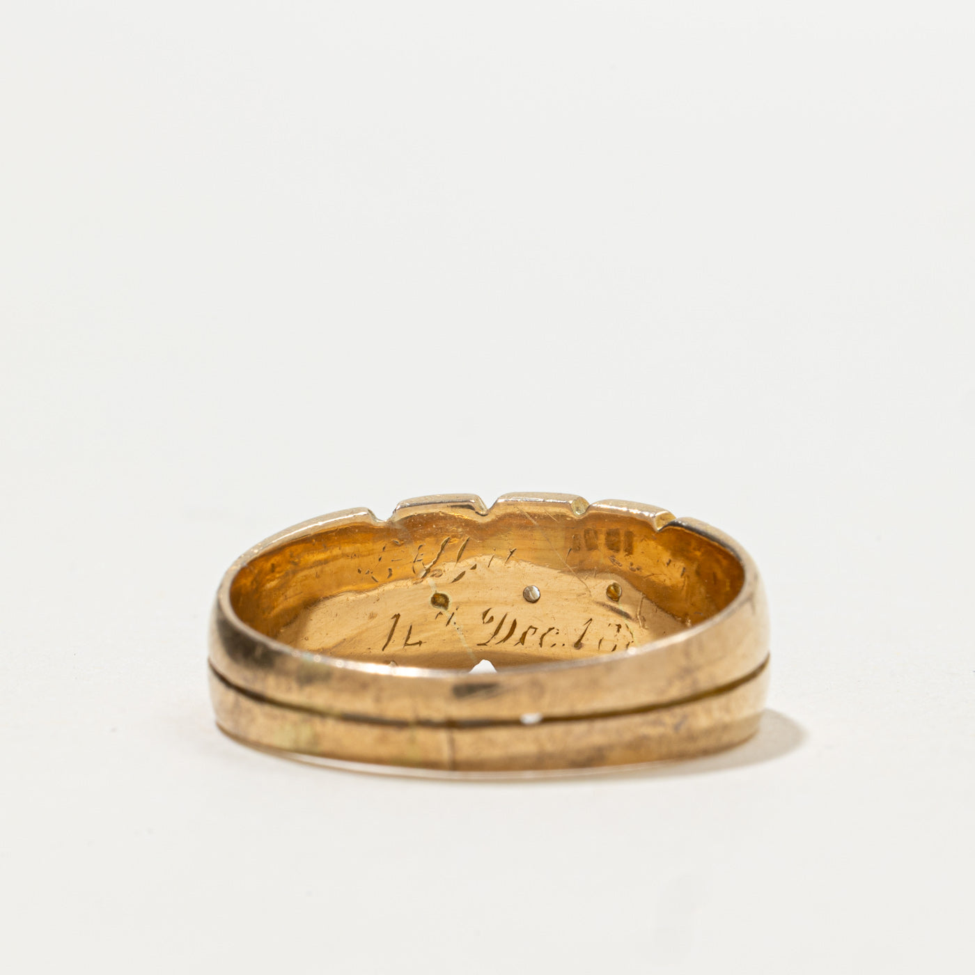 Bague rainurée en or jaune 18 carats Birmingham 1884 | Taille 10,75