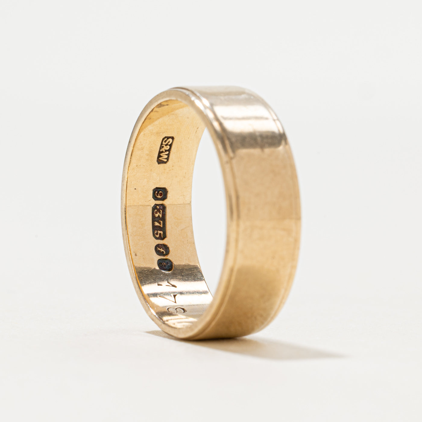 Bague rainurée en or jaune 9 carats, Londres 1961 | 5,75 mm | Taille 6,25