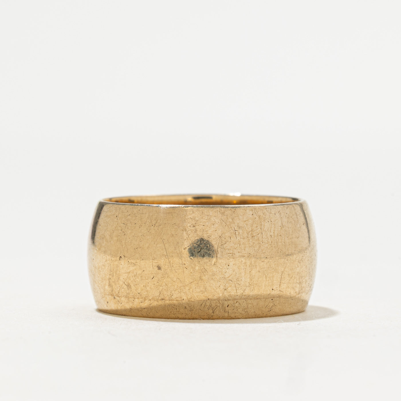 Bague de cigare en or jaune 9 carats Birmingham 1989 | 10 mm | Taille 7,5