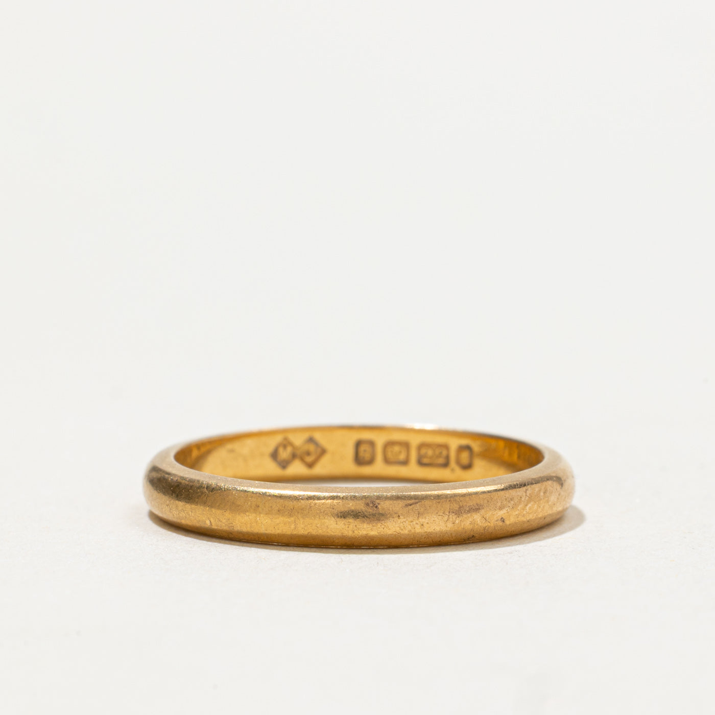 Bague en or jaune 22 carats 1952 London | 2,7 mm | Taille 6,5