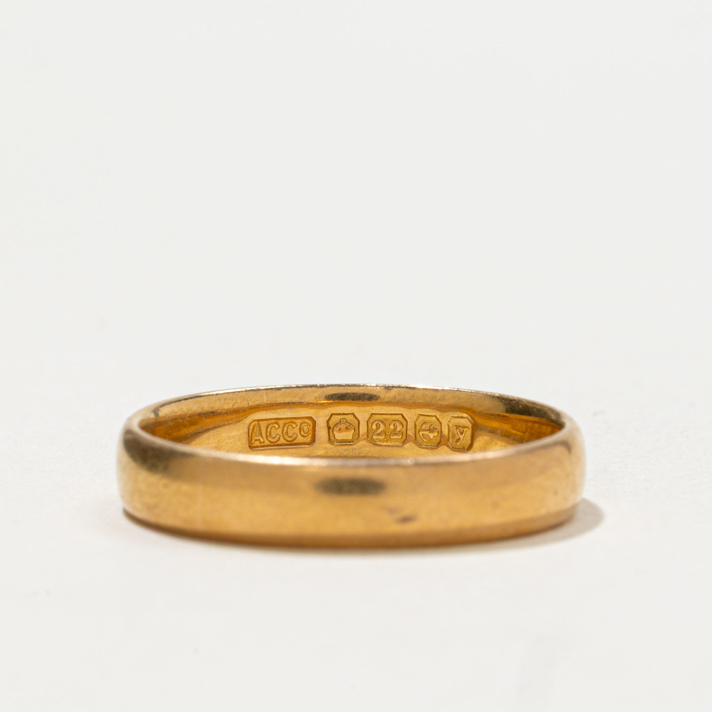 Bague Birmingham 1923 en or jaune 22 carats | 3,5 mm | Taille 6,5