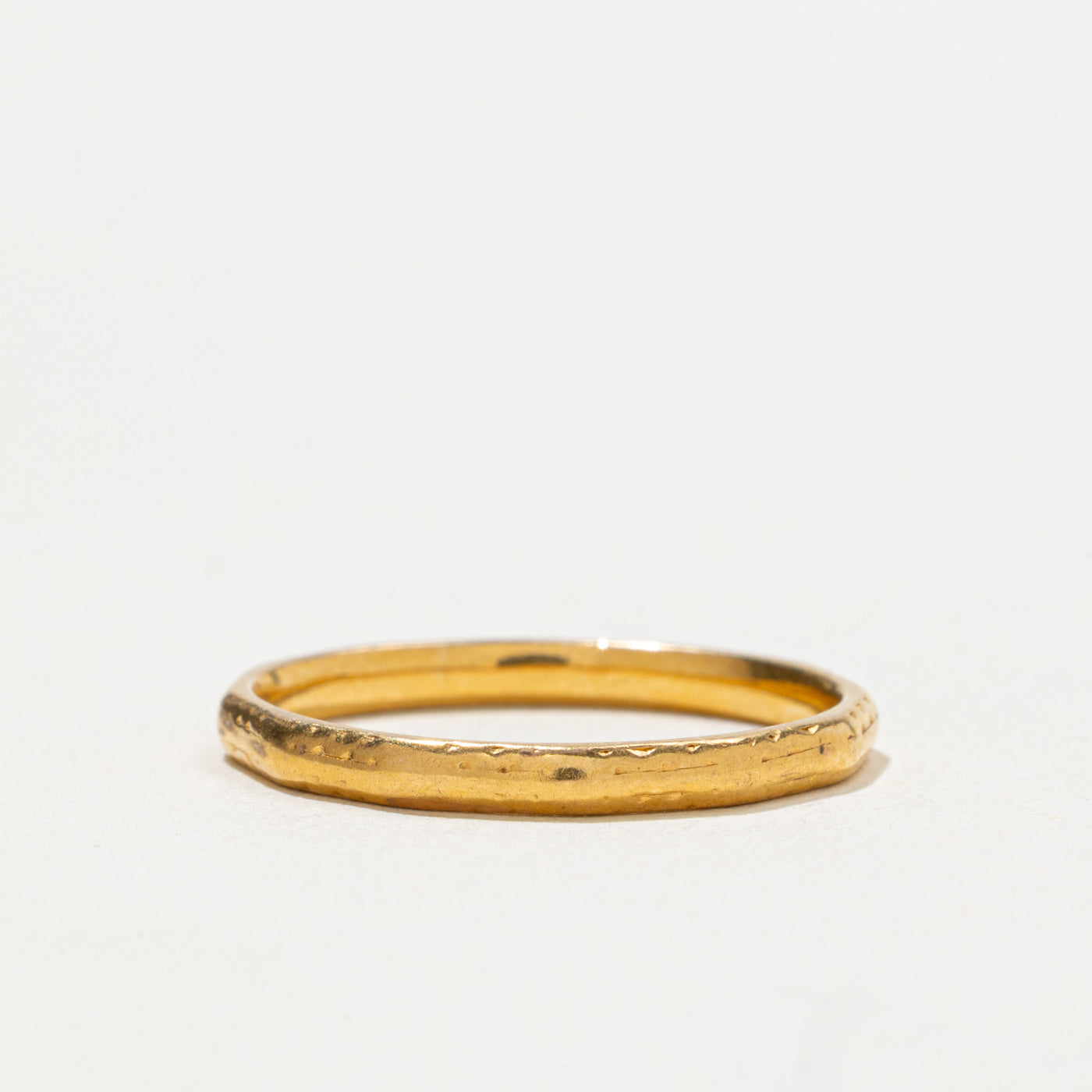1950 London 22k Yellow Gold Hexagon Band | 2.15mm | SZ 6.5