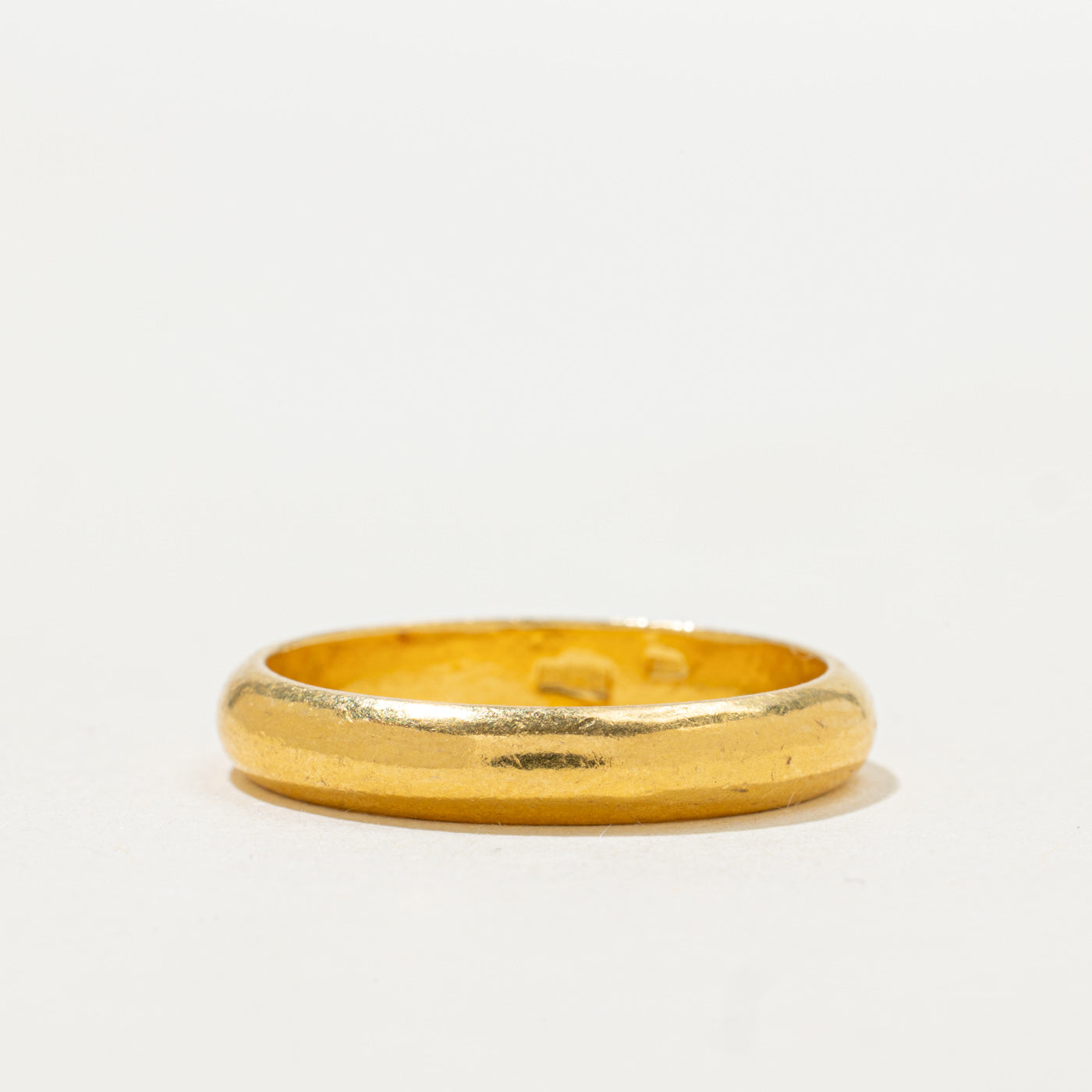 Alliance en or jaune 23 carats de style géorgien (1976) | 4 mm | Taille 9,5