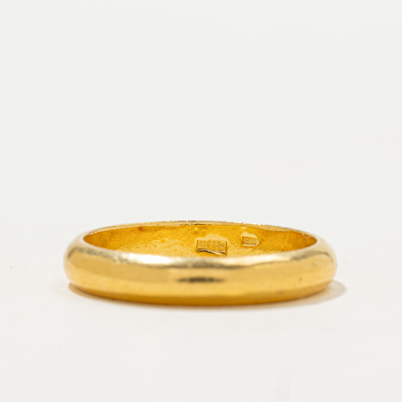 Alliance en or jaune 23 carats de style géorgien (1976) | 4 mm | Taille 9,5