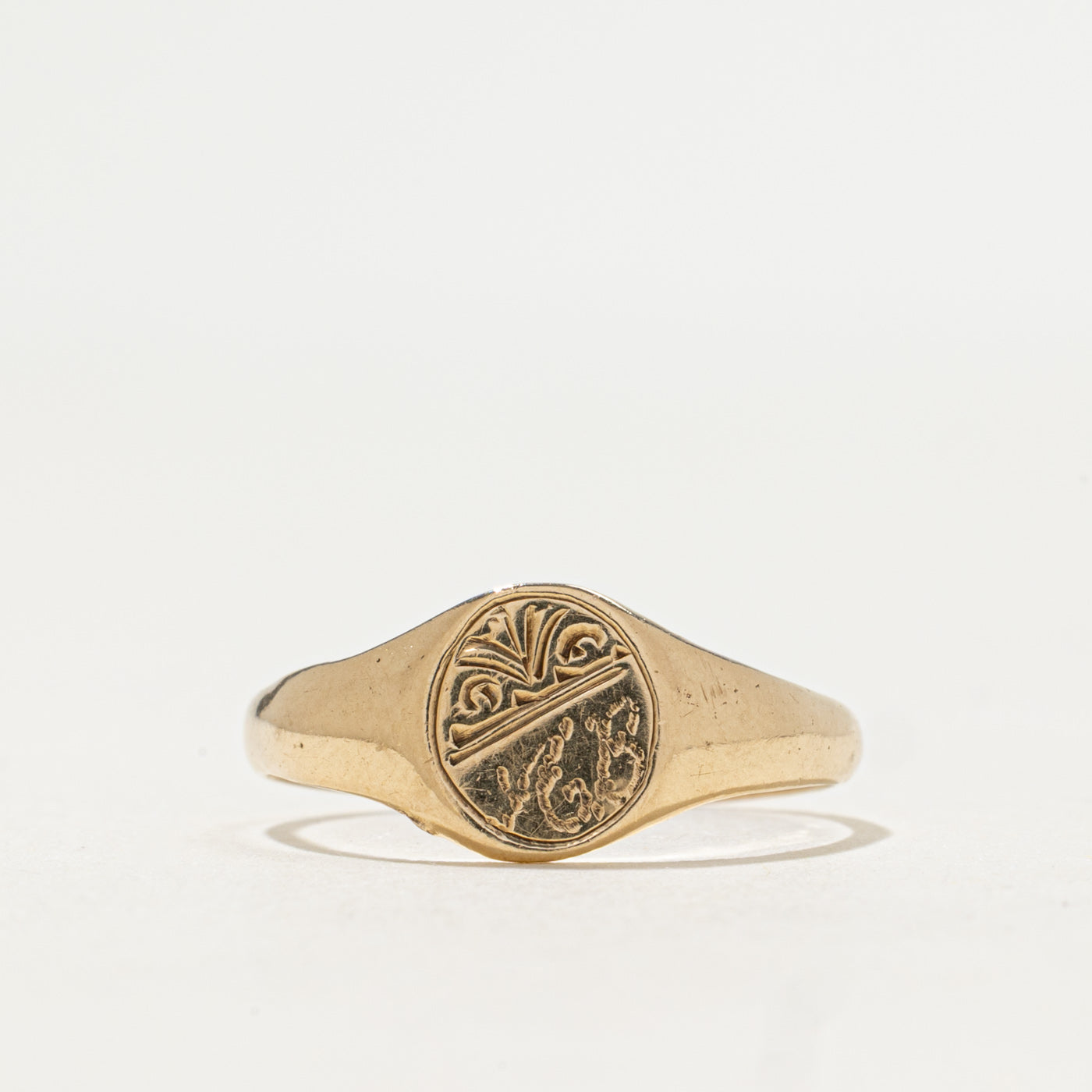 1986 Birmingham 9k Yellow Gold "YGB" Initialized Signet Ring | SZ 6.5