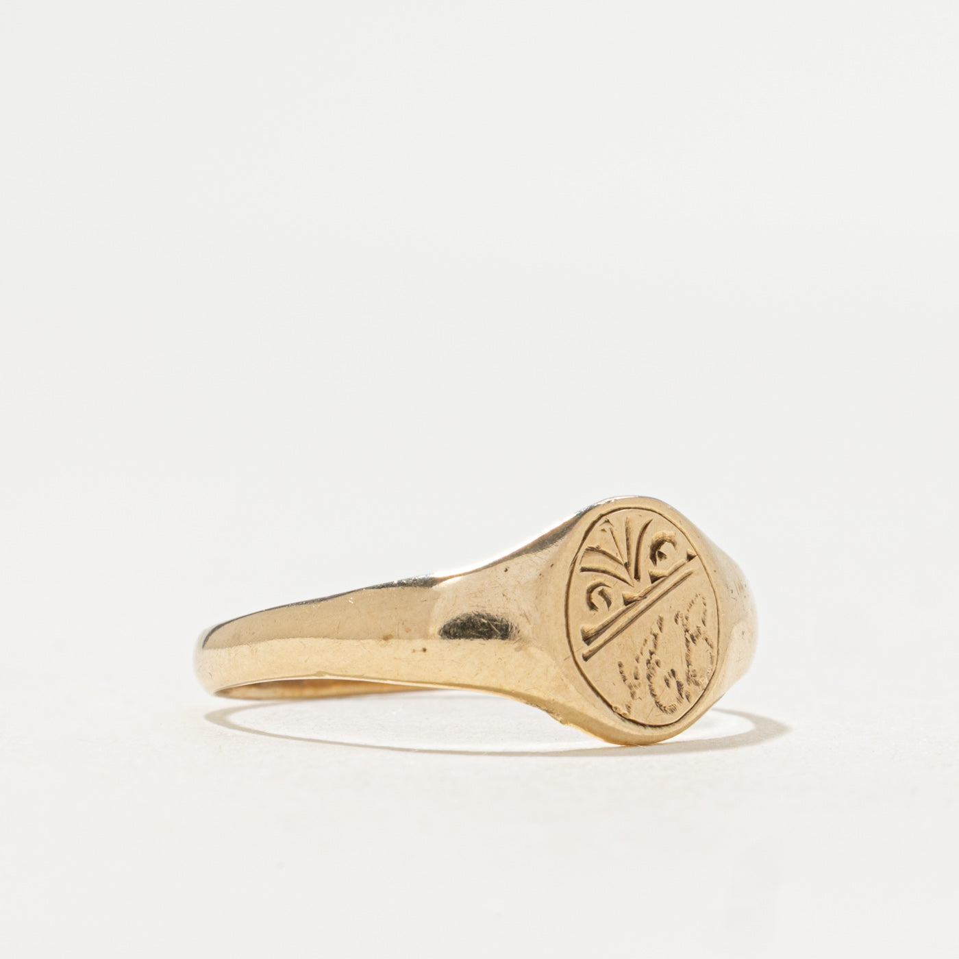 1986 Birmingham 9k Yellow Gold "YGB" Initialized Signet Ring | SZ 6.5