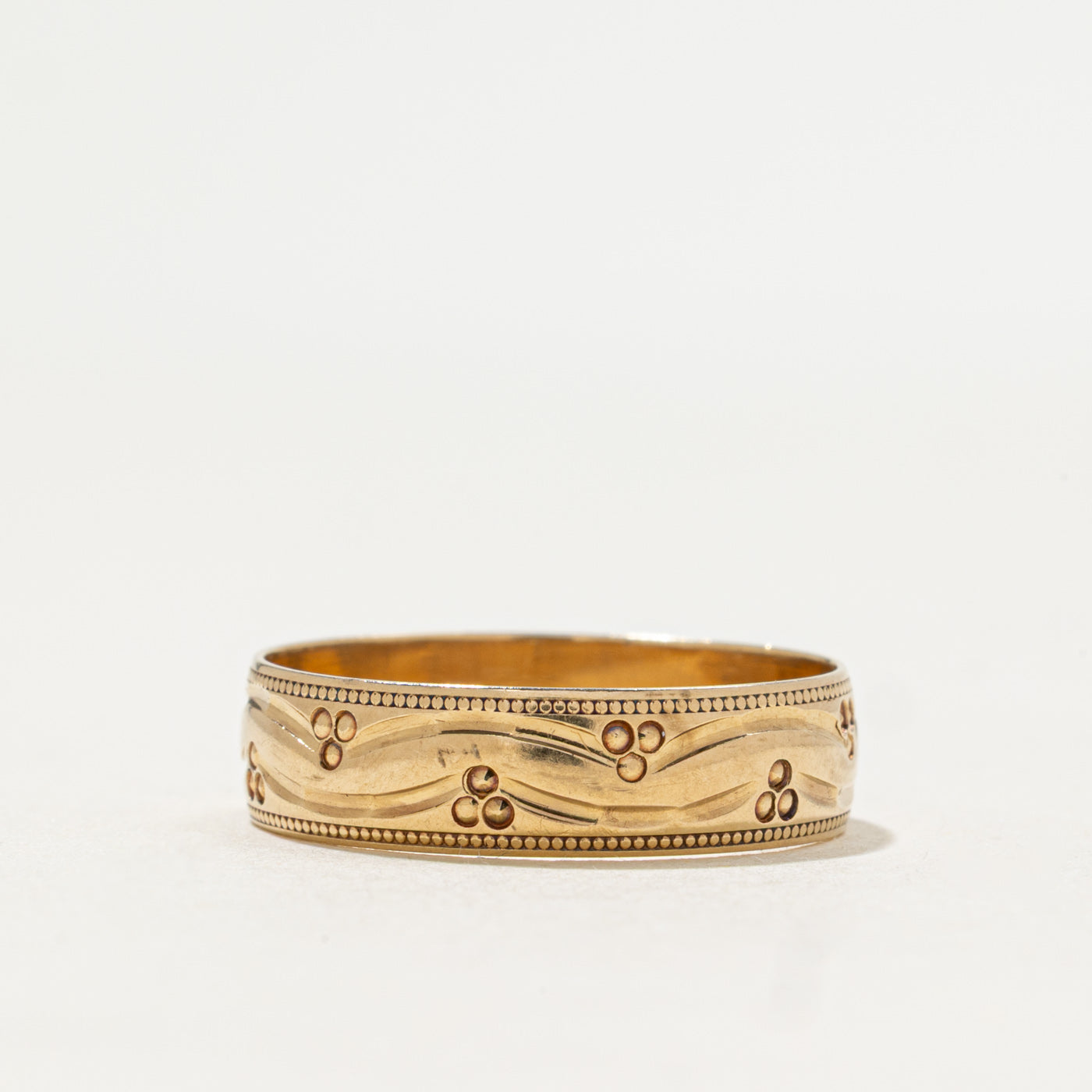2000 Sheffield 9k Yellow Gold Milgrain Band | 5mm | SZ 7.5