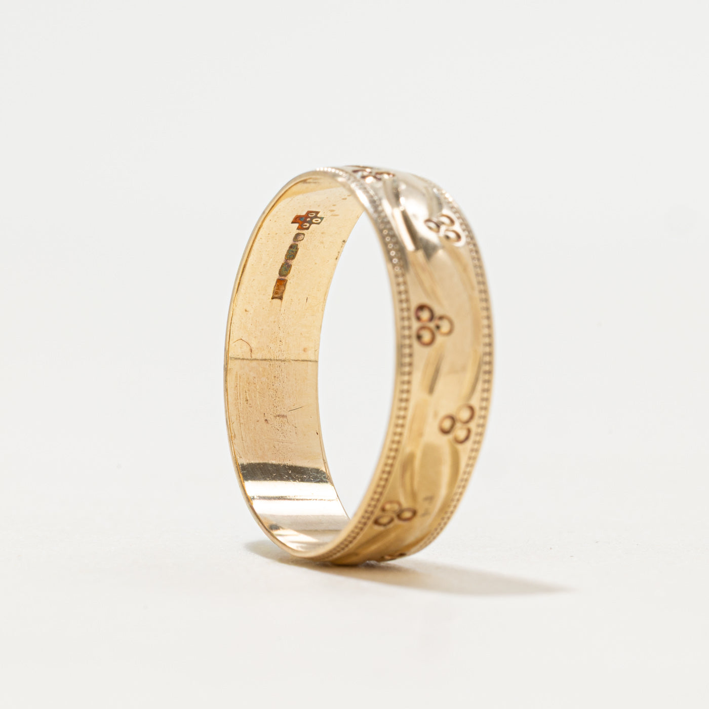 2000 Sheffield 9k Yellow Gold Milgrain Band | 5mm | SZ 7.5