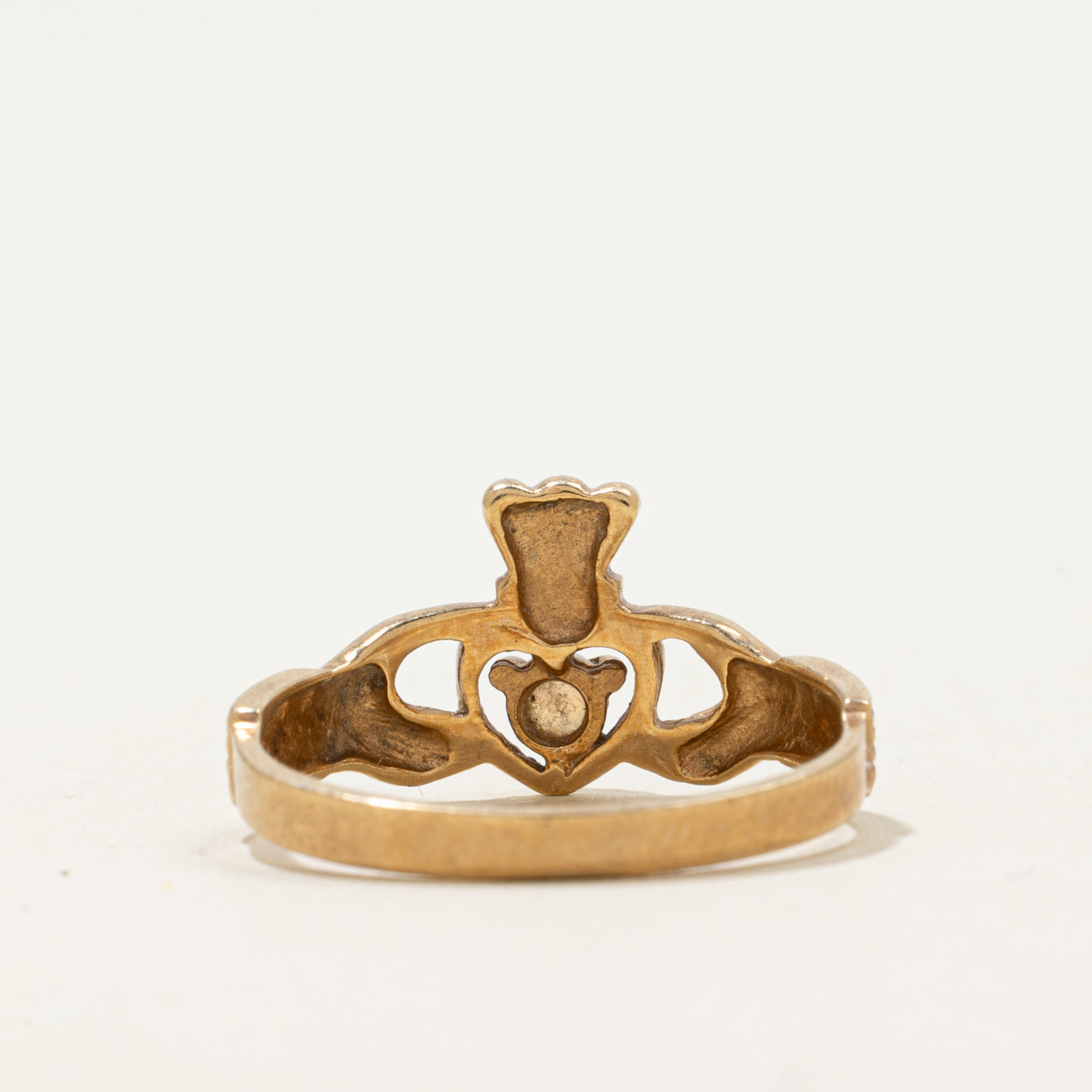 10k Opal Claddagh Ring | 0.08 ct | SZ 7