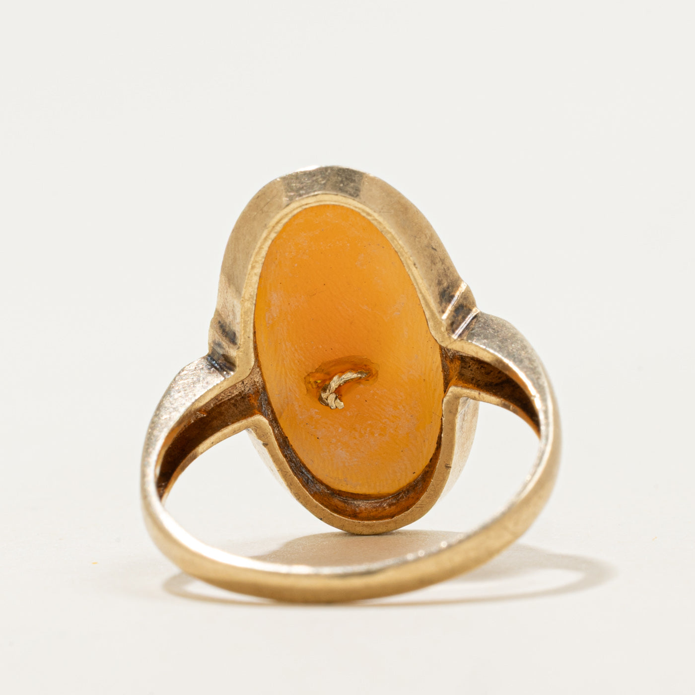 10k Shell Cameo & Diamond Accented Ring | 1.7ct, 0.005ct | SZ 8.25