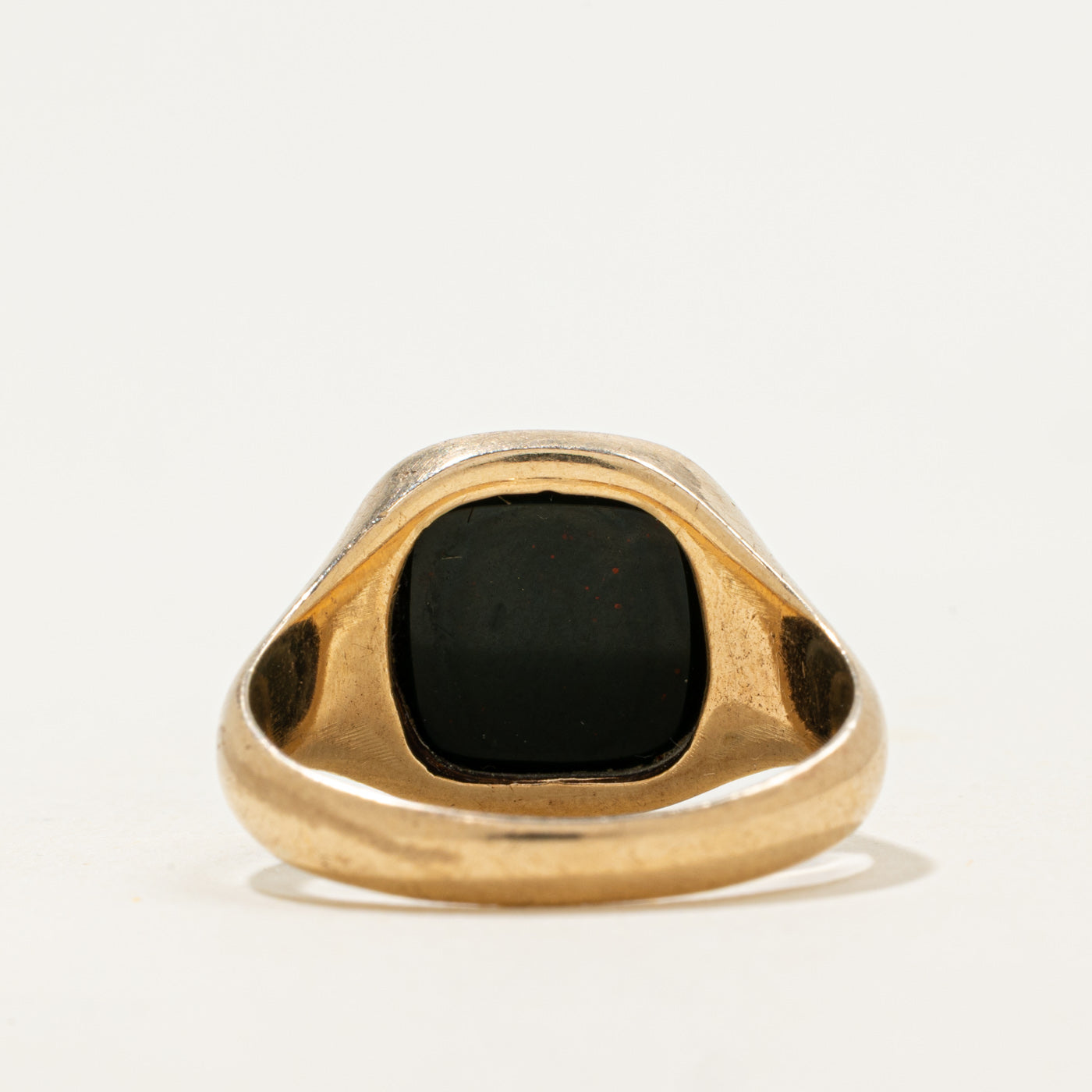 10k Flat Cabochon Bloodstone Signet Ring | 2.25ct | SZ 9