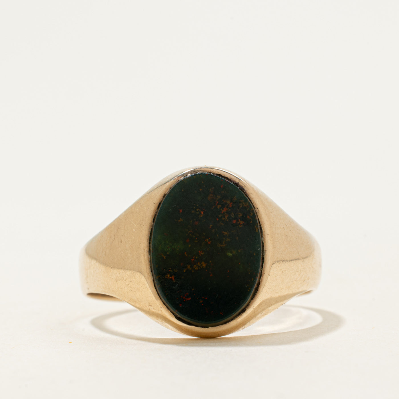 10k Oval Bloodstone Signet Ring | 1.95ct | SZ 11.5