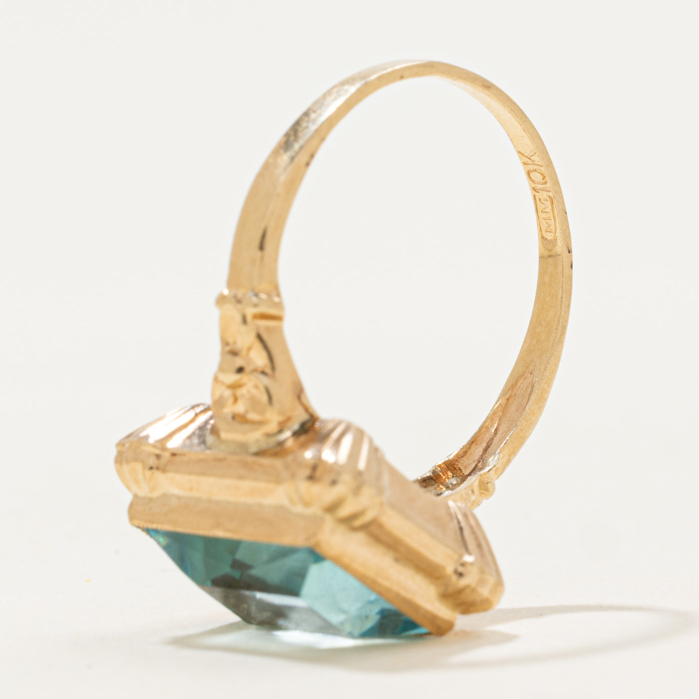 14k Scissor Cut Glass Ring | 2.34ct | SZ 5