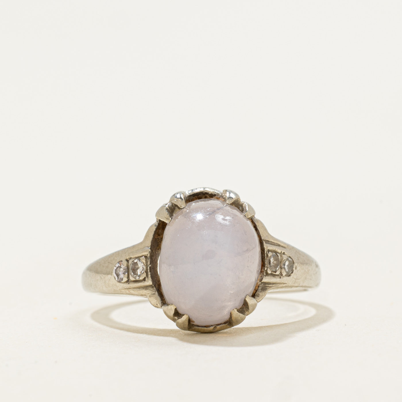 14k Lavender Star Sapphire & Diamond Ring | 6.6ct, 0.06ctw | SZ 5.75
