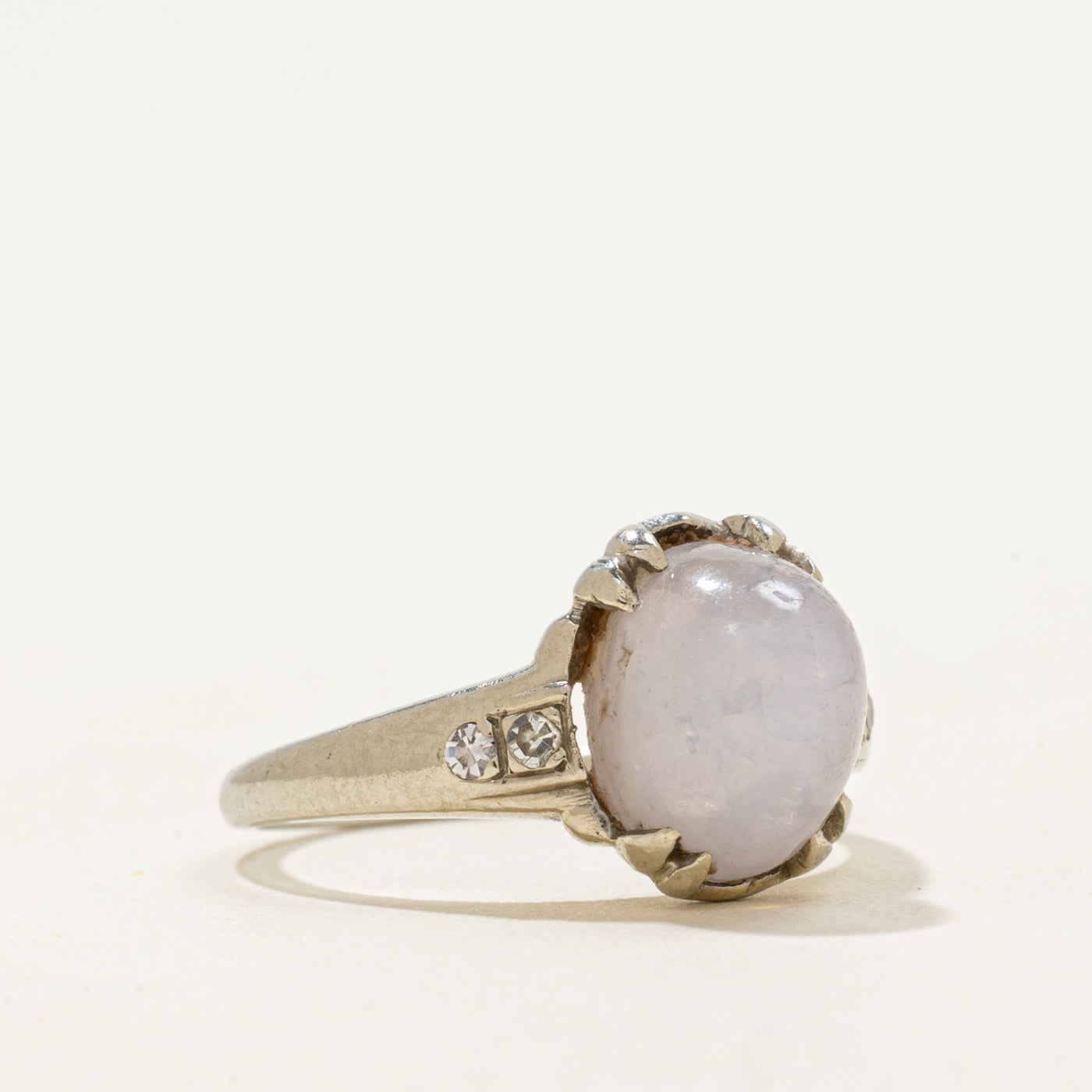 14k Lavender Star Sapphire & Diamond Ring | 6.6ct, 0.06ctw | SZ 5.75