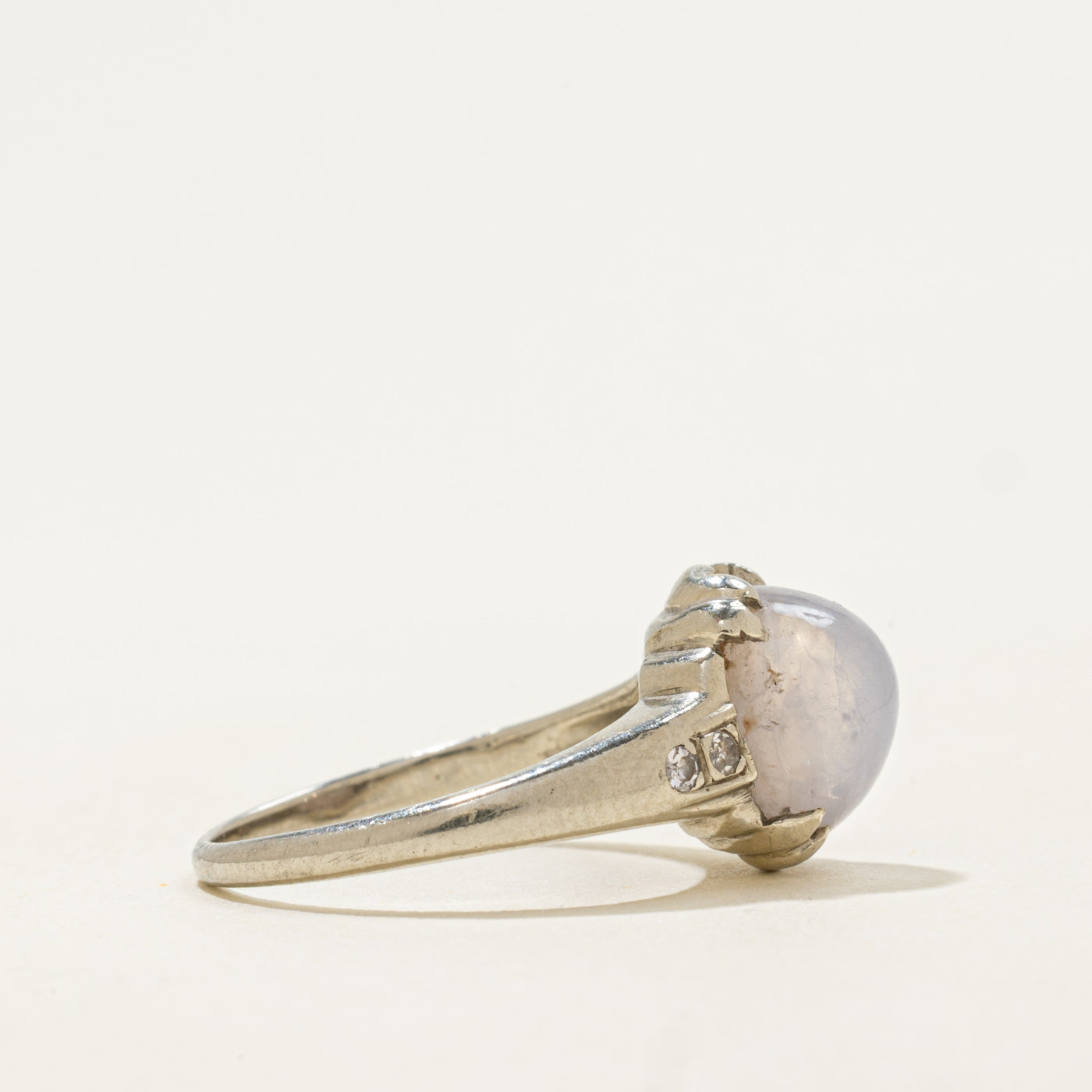 14k Lavender Star Sapphire & Diamond Ring | 6.6ct, 0.06ctw | SZ 5.75