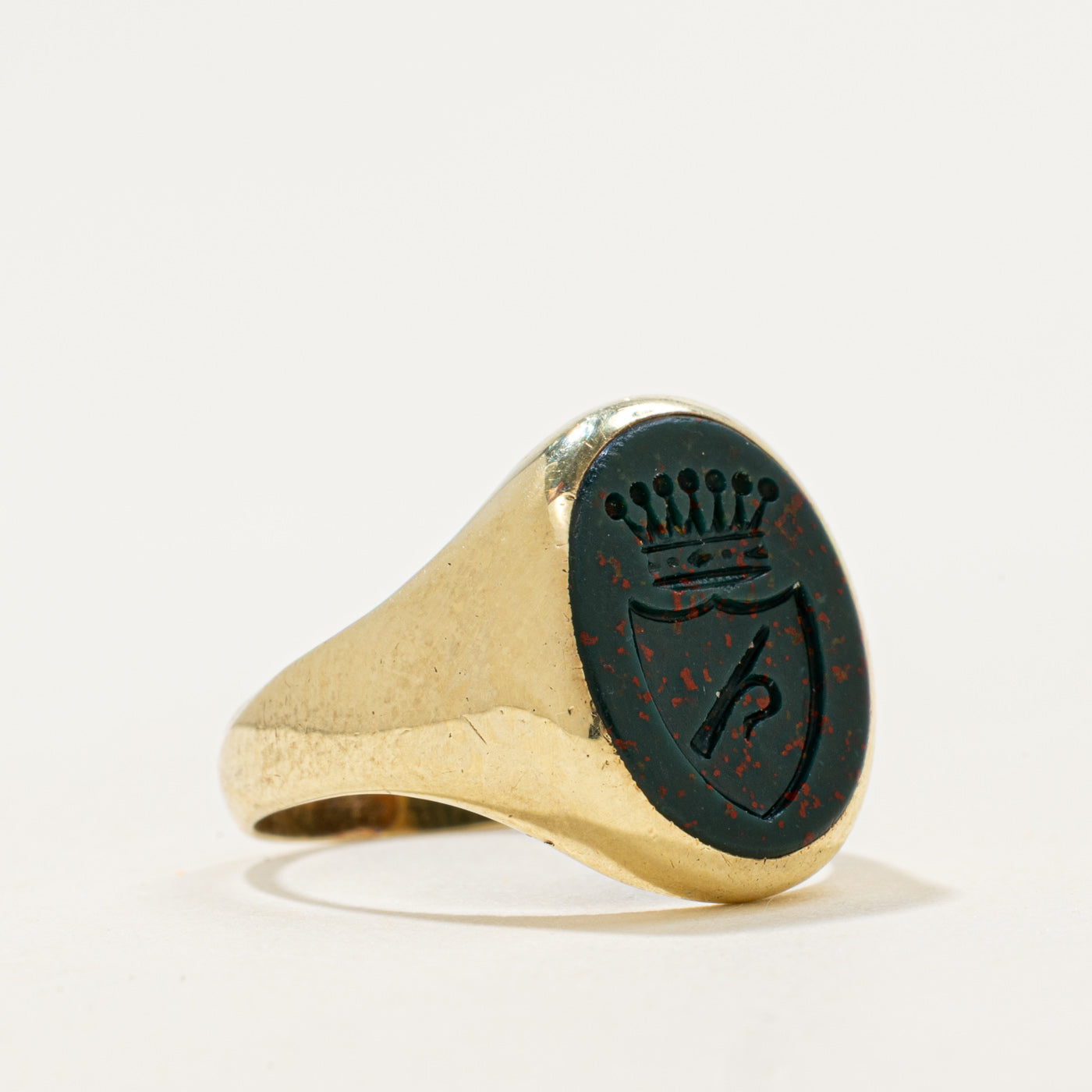 14k Intaglio Crest Signet Ring | 2.1ct | SZ 6.5