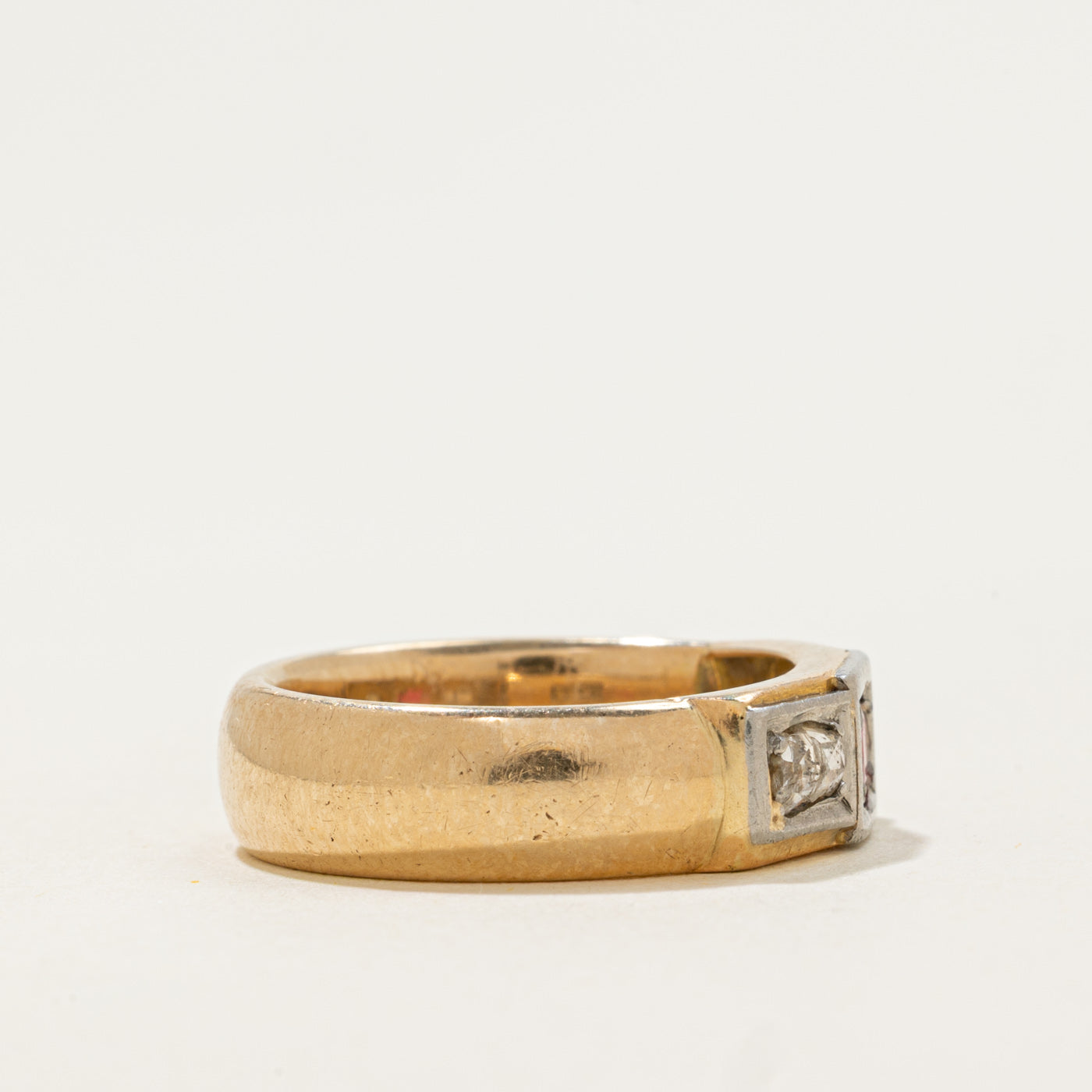 Antique Rose Cut Diamond & Paste Panel Ring | 0.3ctw, 0.24ct | SZ 6.75