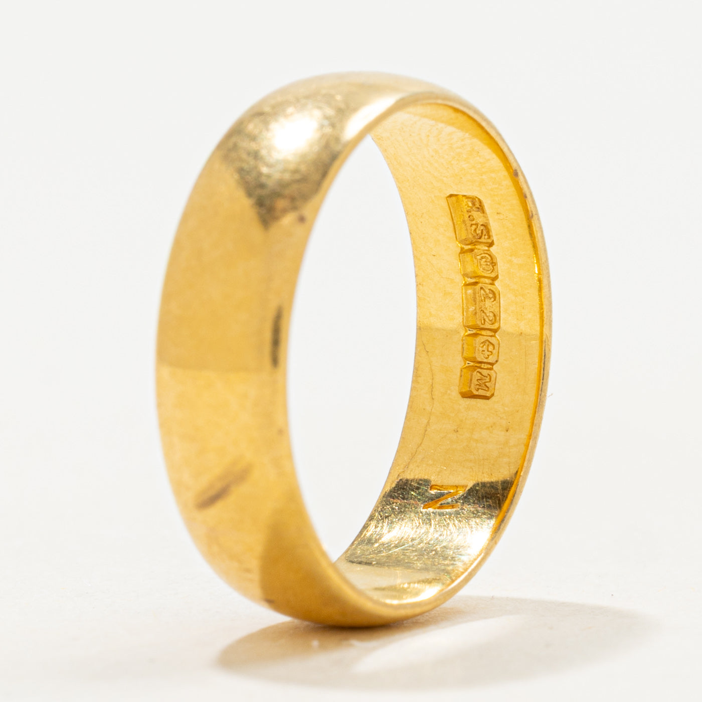 Bague Birmingham 1961 en or jaune 22 carats | 5,59 mm | Taille 7