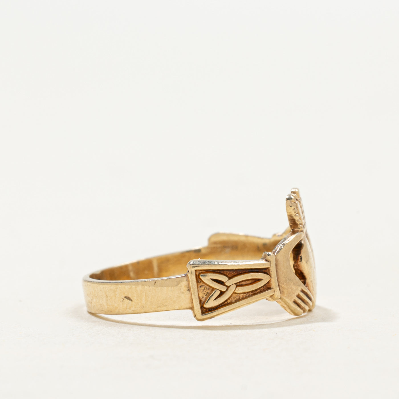 Dublin 10k Yellow Gold Claddagh Ring | SZ 6.5
