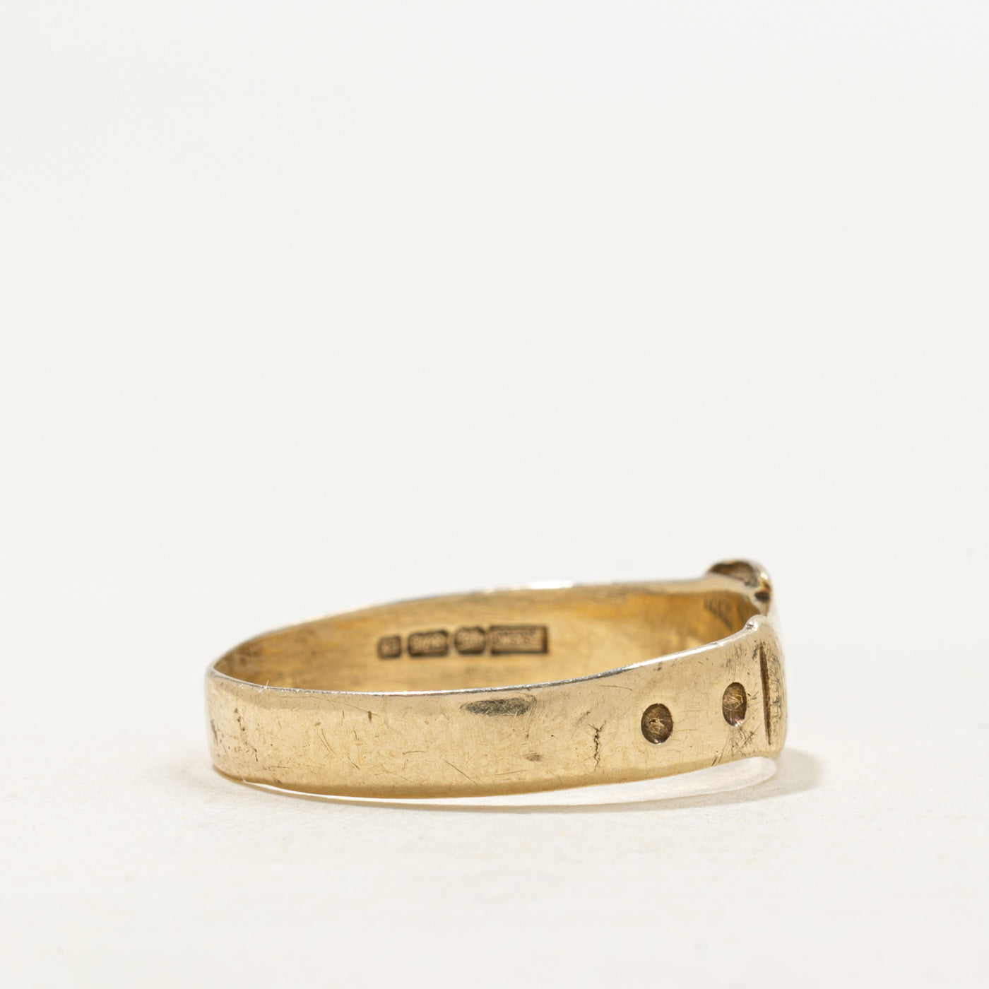 Birmingham 9k Yellow Gold Buckle Ring | SZ 9.25